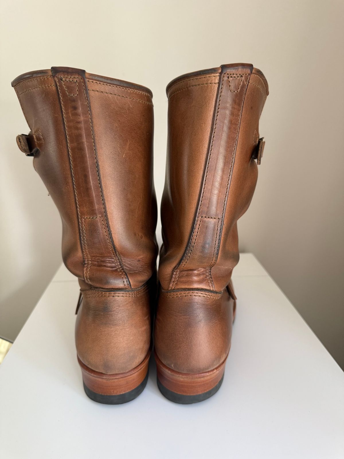 Photo by felixb on September 1, 2025 of the John Lofgren Wabash Engineer Boots in Horween Natural Chromexcel.