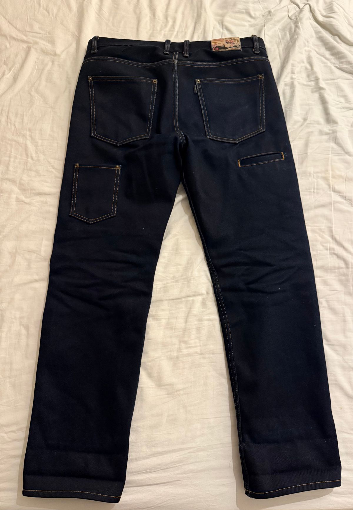Photo by felixb on May 27, 2025 of the SoSo Brothers Denim 22oz Copper Weft in 22oz Copper Weft Denim.