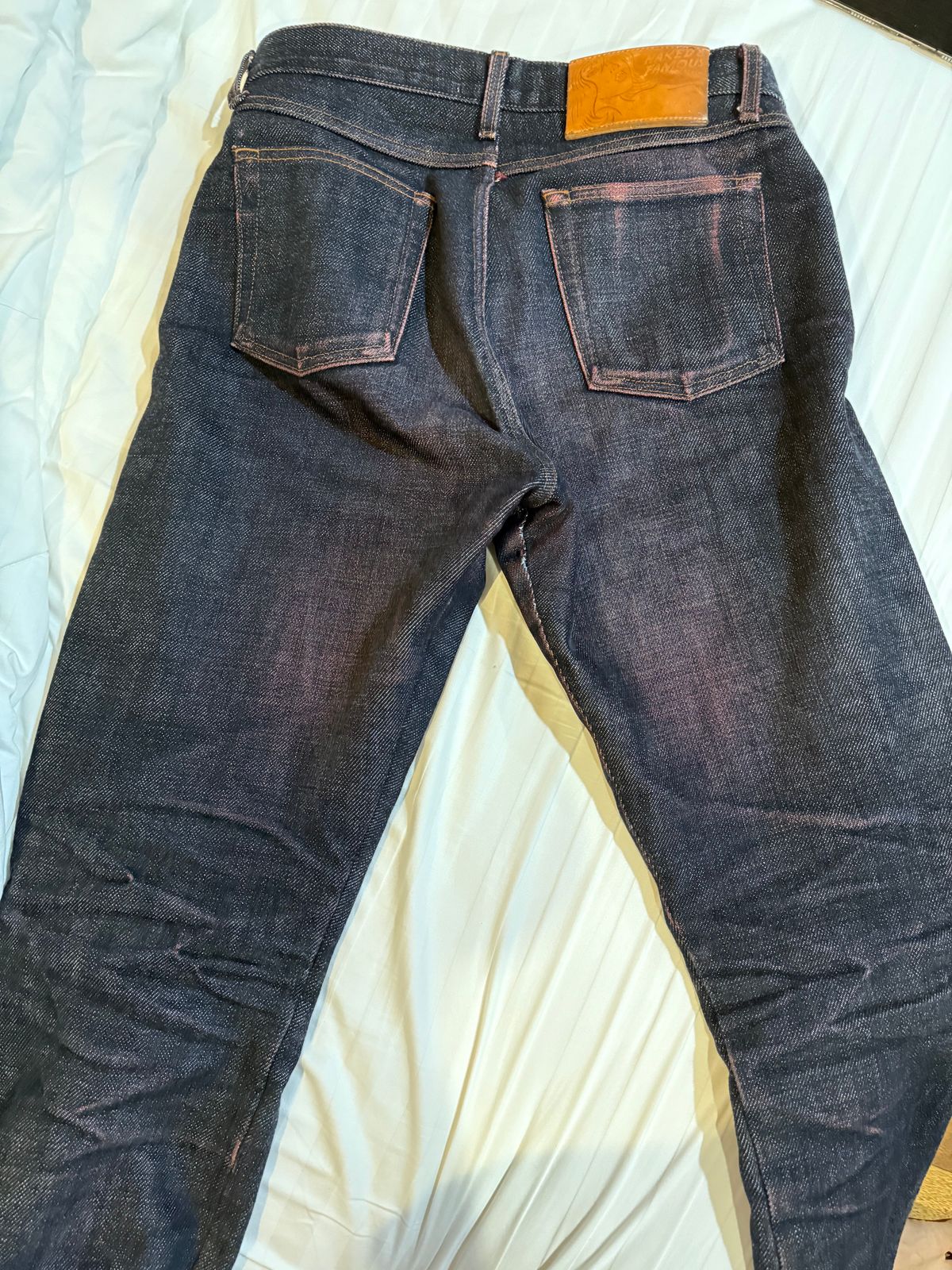 Photo by selvedgepet on April 2, 2025 of the Naked And Famous Denim Elephant 13 in 21 Oz Red Core Selvedge.