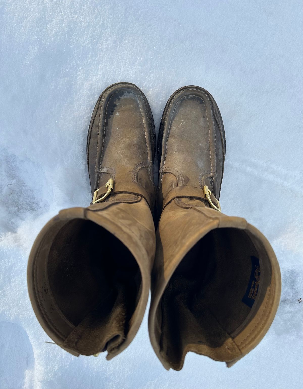 Photo by Mogo on November 4, 2025 of the Russell Moccasin Co. Zephyr II in S.B. Foot Sage Chamois.