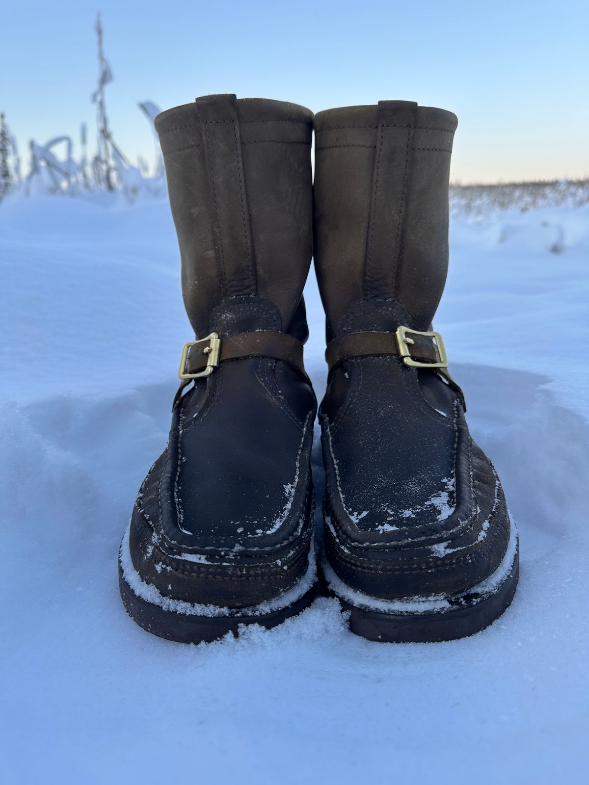 Photo by Mogo on December 4, 2025 of the Russell Moccasin Co. Zephyr II in S.B. Foot Sage Chamois.