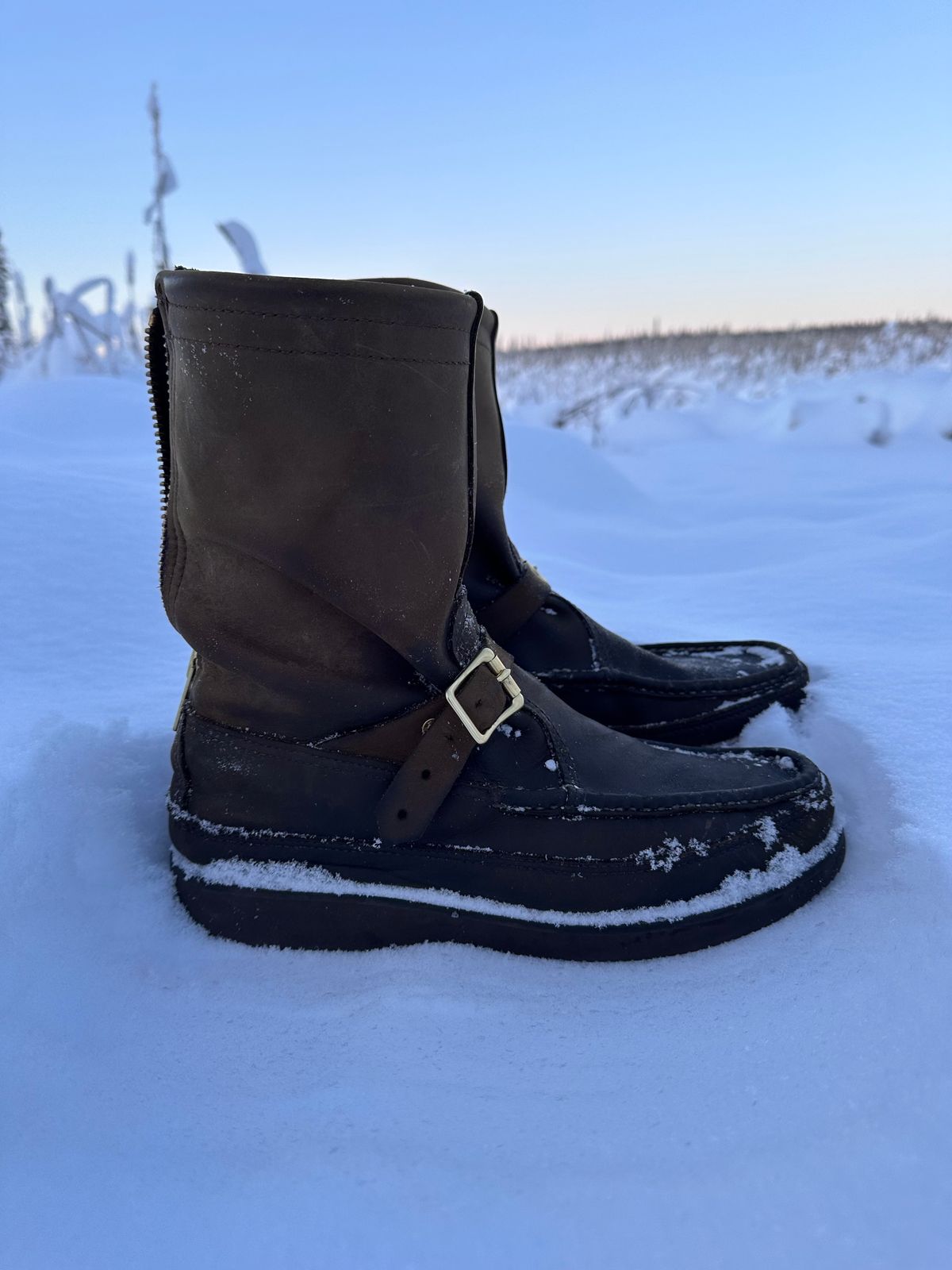 Photo by Mogo on December 4, 2025 of the Russell Moccasin Co. Zephyr II in S.B. Foot Sage Chamois.