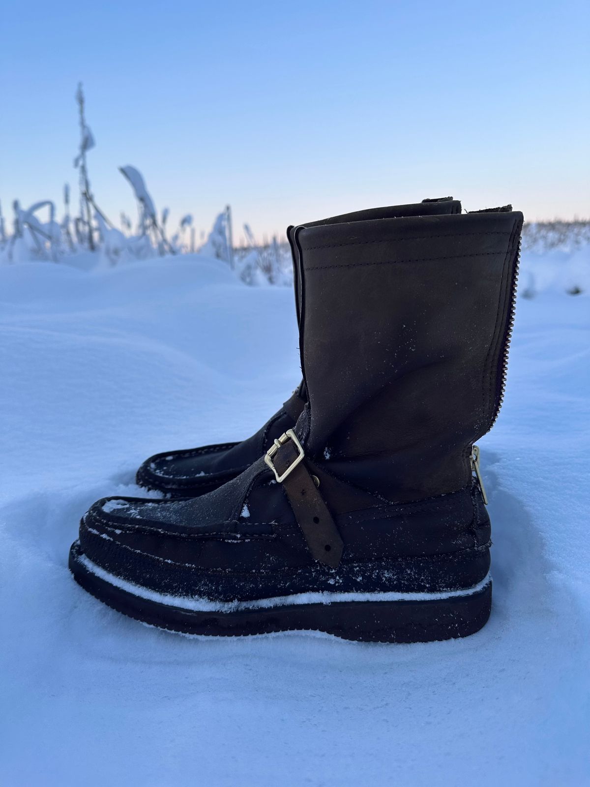 Photo by Mogo on December 4, 2025 of the Russell Moccasin Co. Zephyr II in S.B. Foot Sage Chamois.