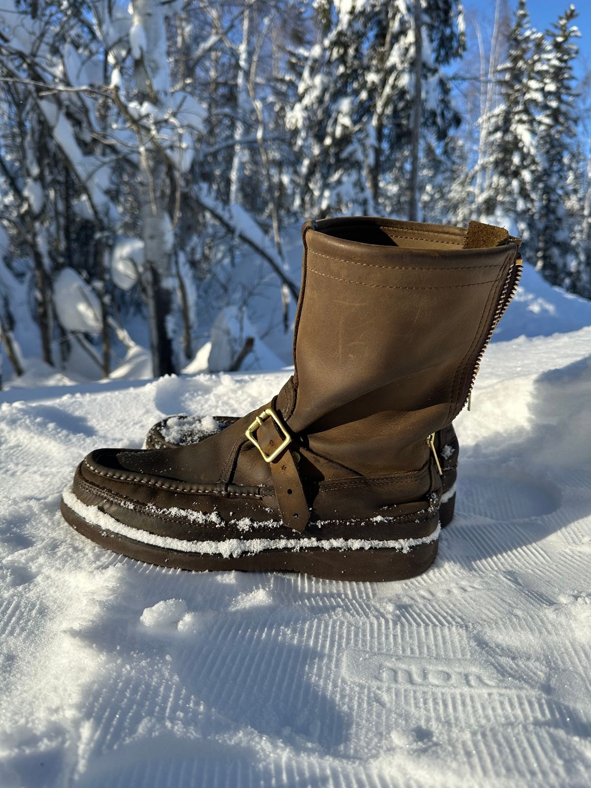 Photo by Mogo on March 1, 2026 of the Russell Moccasin Co. Zephyr II in S.B. Foot Sage Chamois.