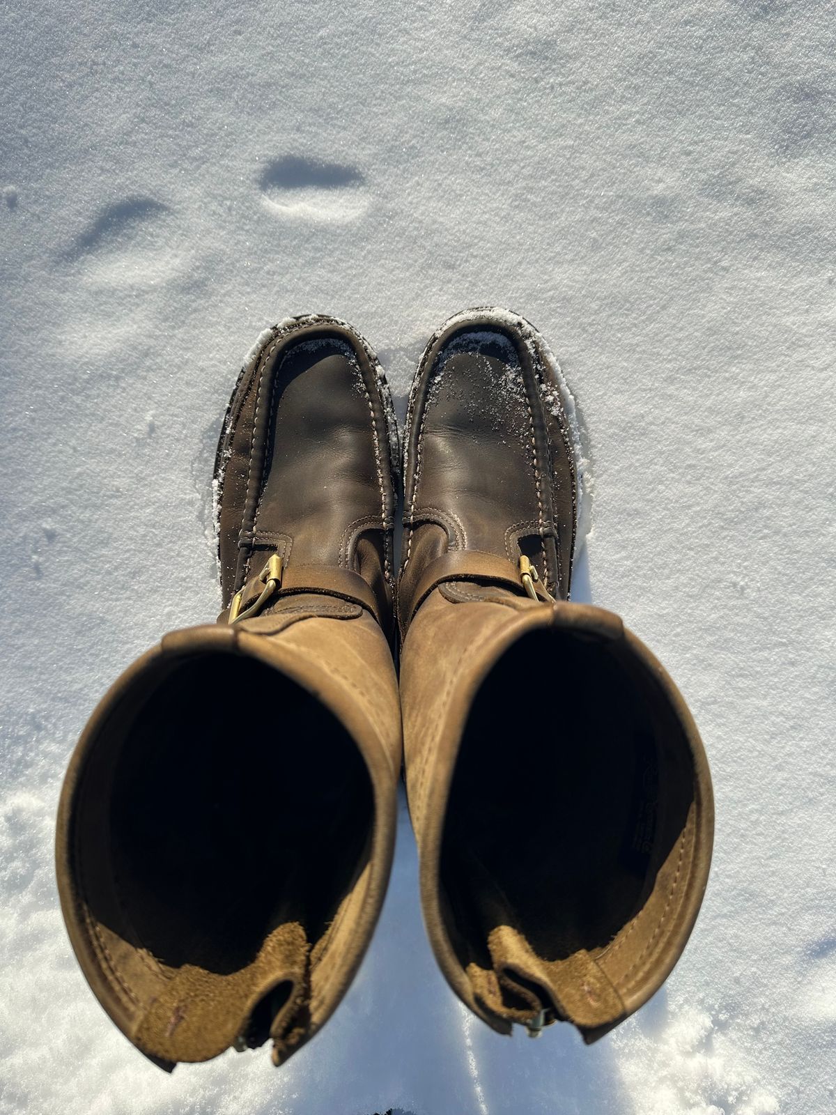 Photo by Mogo on March 1, 2026 of the Russell Moccasin Co. Zephyr II in S.B. Foot Sage Chamois.