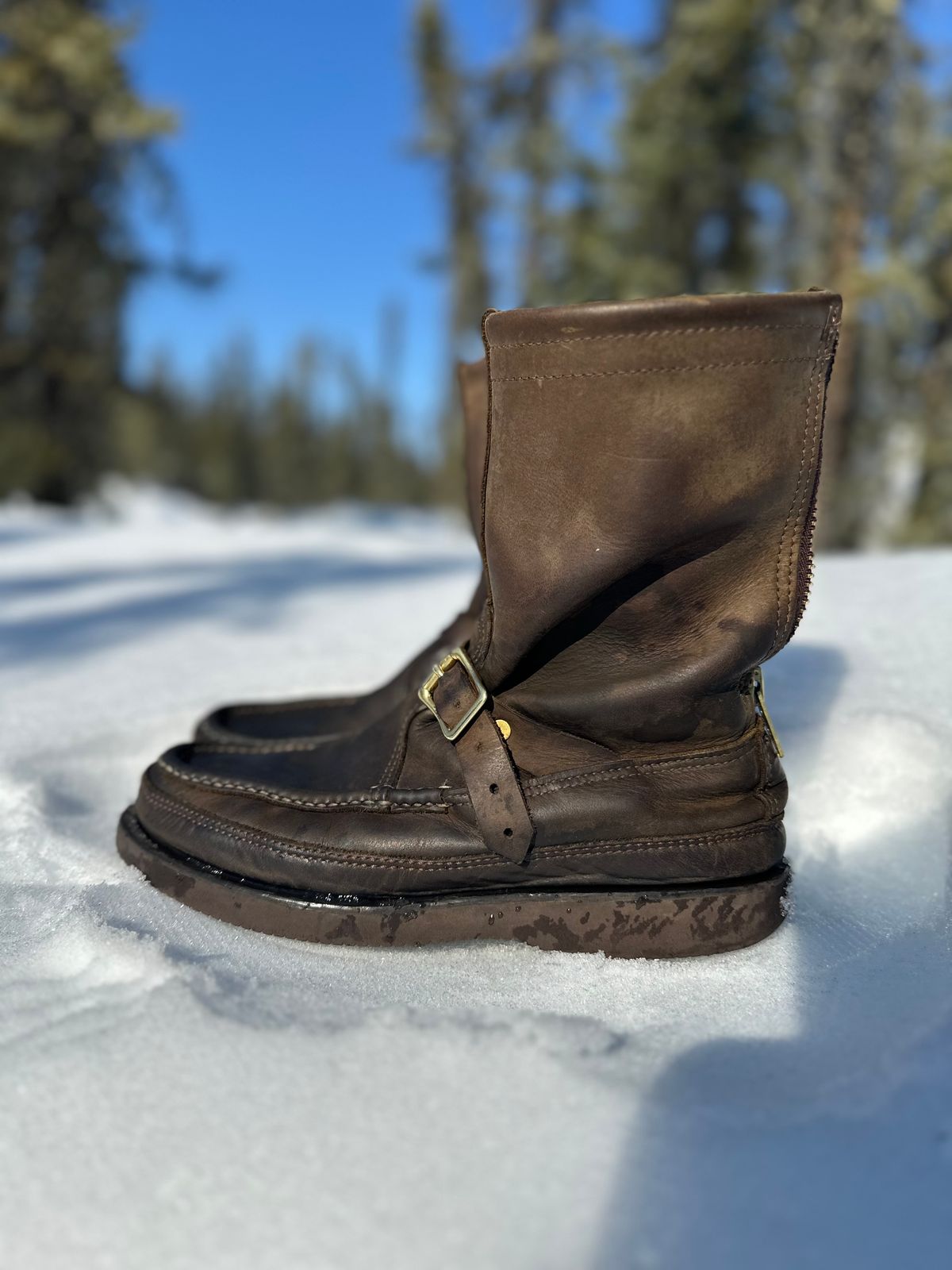 Photo by Mogo on April 3, 2026 of the Russell Moccasin Co. Zephyr II in S.B. Foot Sage Chamois.