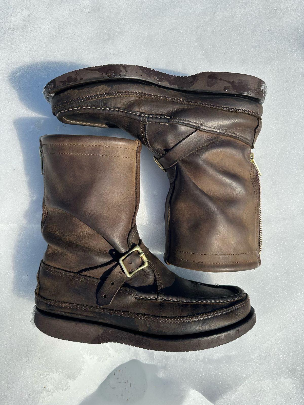 Photo by Mogo on April 3, 2026 of the Russell Moccasin Co. Zephyr II in S.B. Foot Sage Chamois.