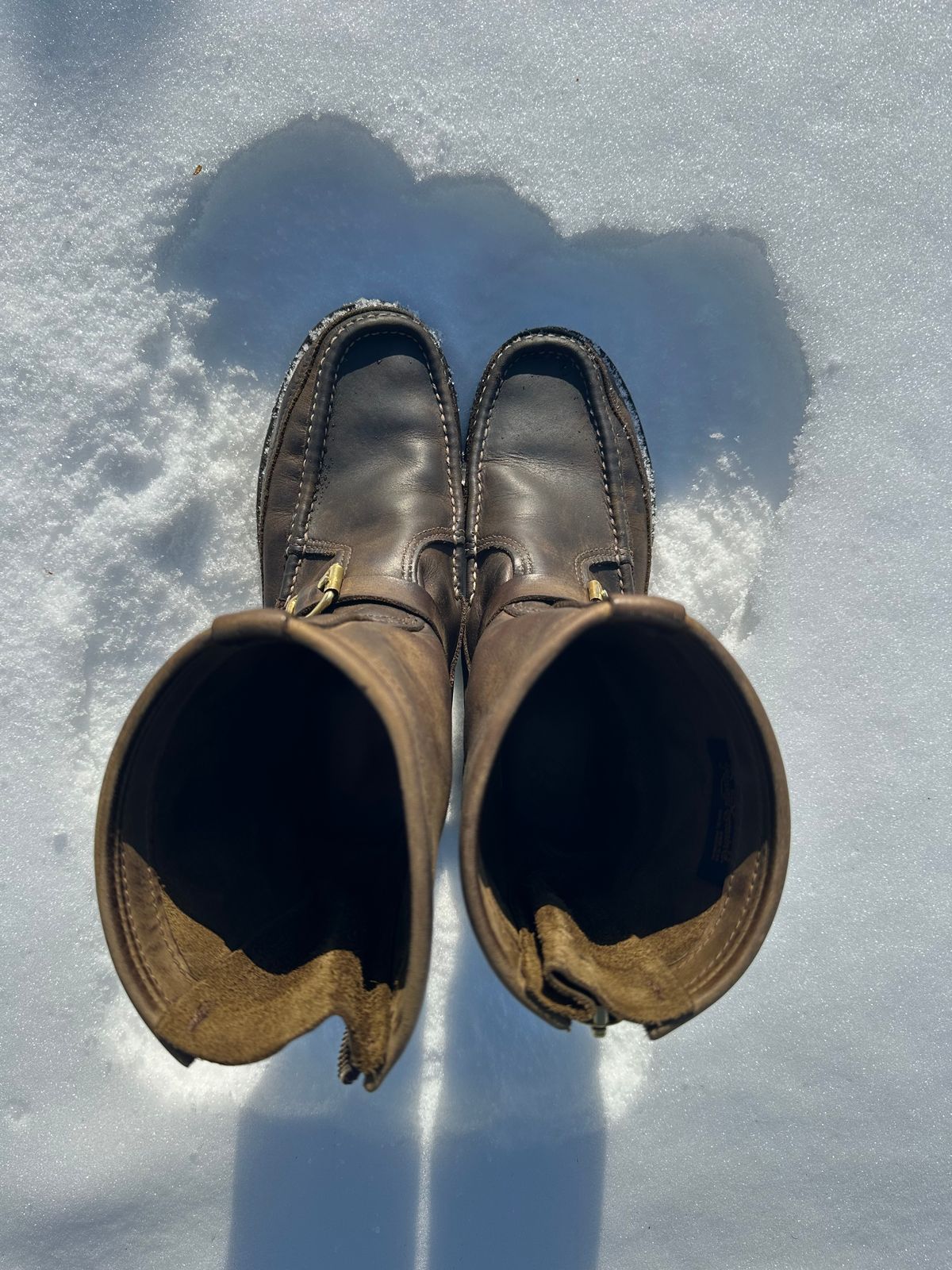 Photo by Mogo on April 3, 2026 of the Russell Moccasin Co. Zephyr II in S.B. Foot Sage Chamois.