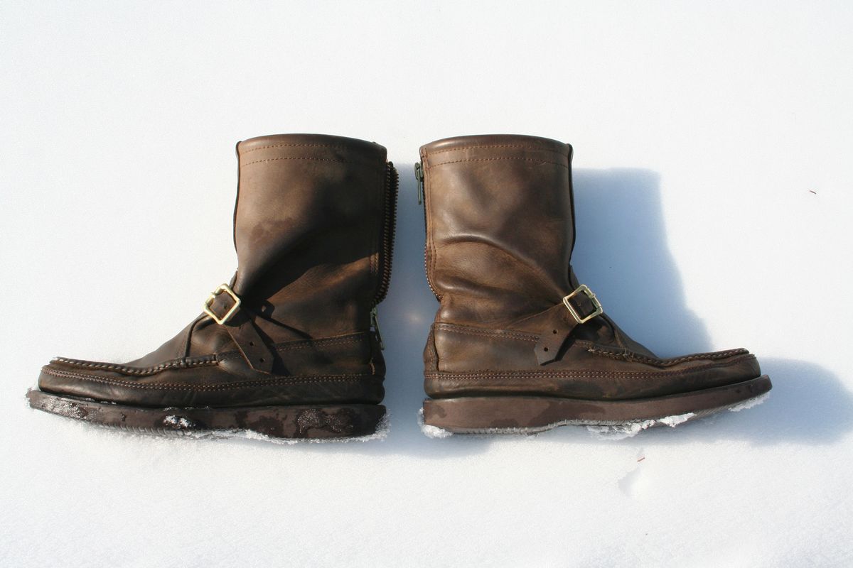 Photo by Mogo on April 3, 2026 of the Russell Moccasin Co. Zephyr II in S.B. Foot Sage Chamois.