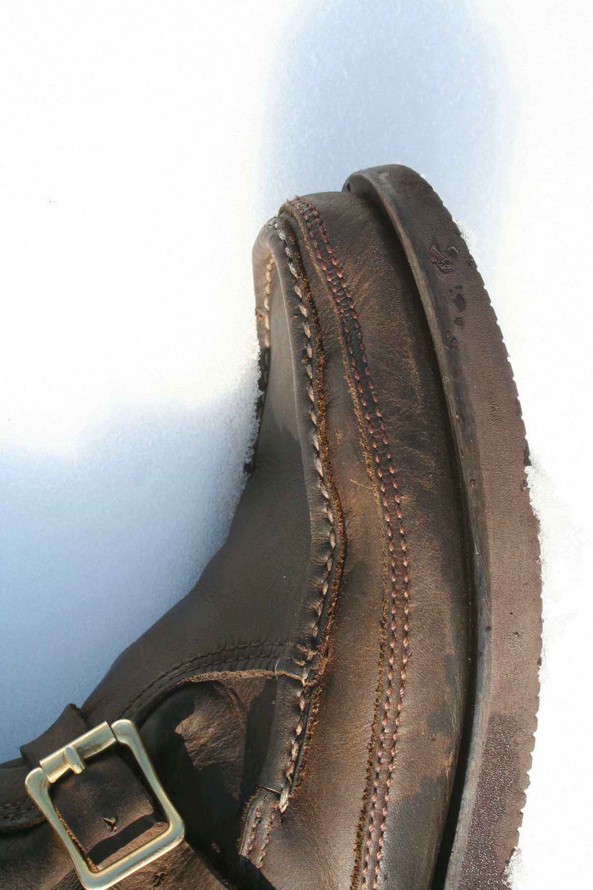 Photo by Mogo on April 3, 2026 of the Russell Moccasin Co. Zephyr II in S.B. Foot Sage Chamois.