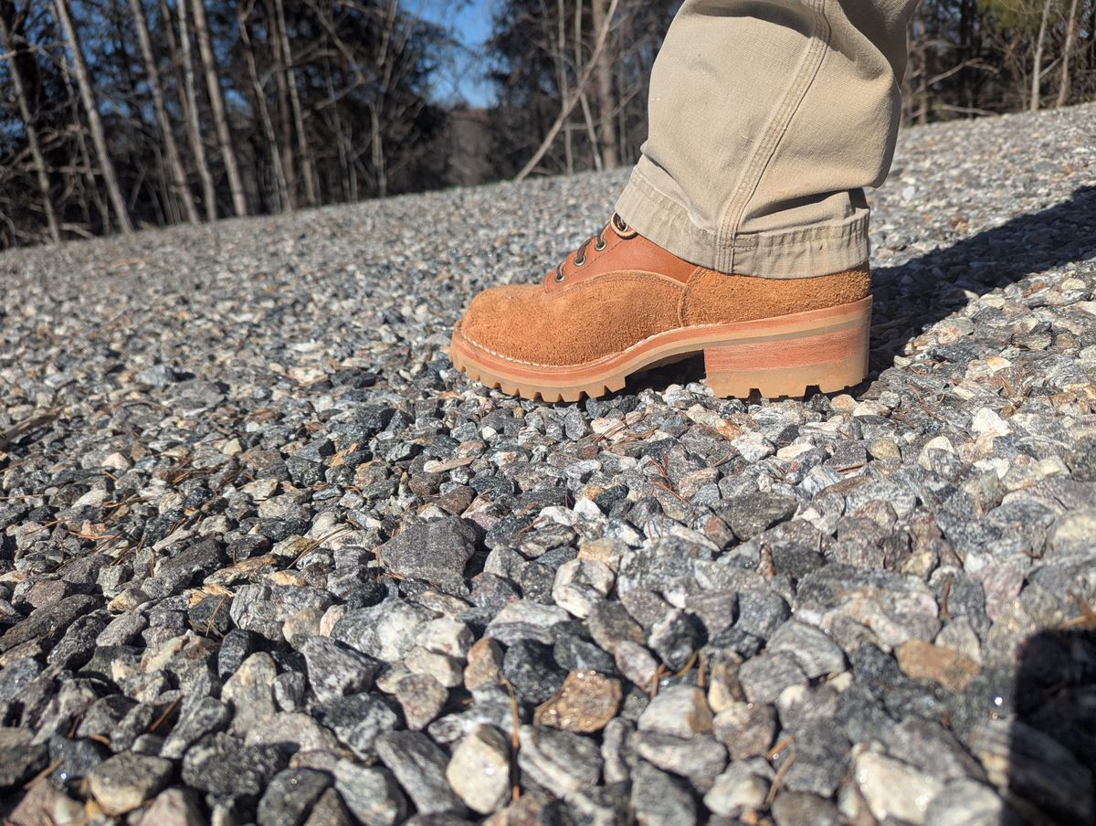 Photo by BootGuru on March 11, 2025 of the Frank's Boots Type 1 Commander in Montana Cognac Bison.