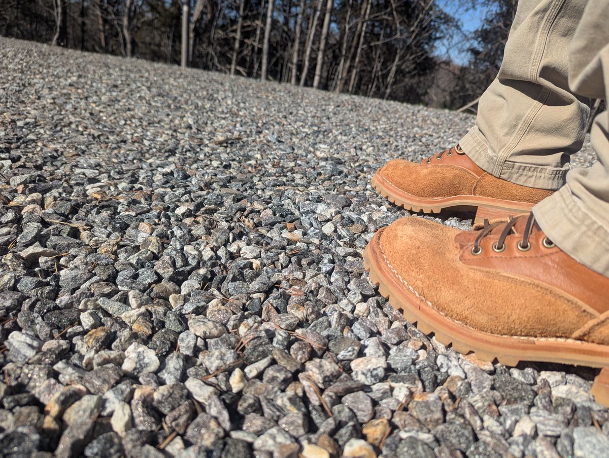 Photo by BootGuru on March 11, 2025 of the Frank's Boots Type 1 Commander in Montana Cognac Bison.