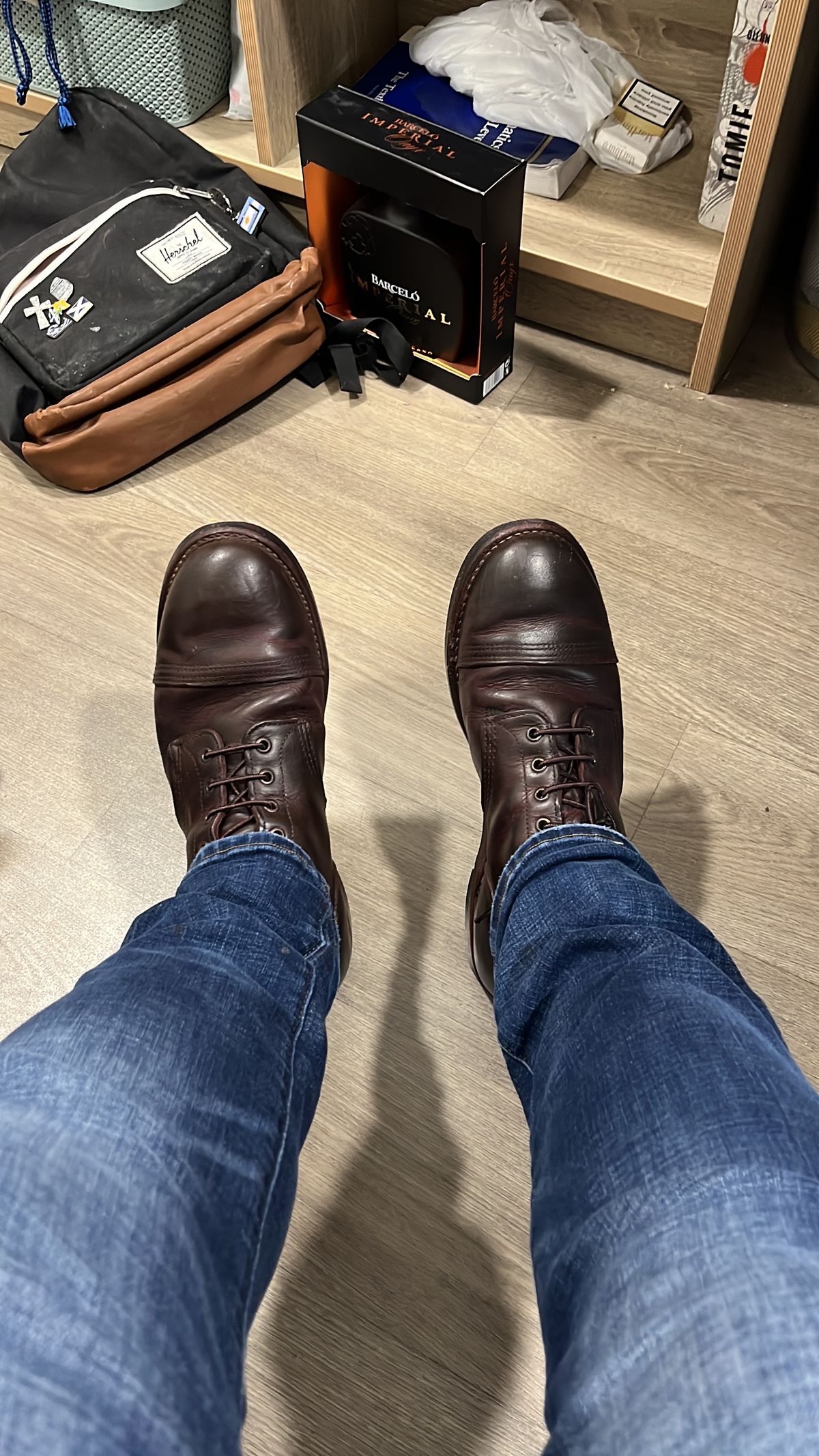Photo by gojira227 on December 14, 2023 of the Red Wing Iron Ranger in S.B. Foot Charcoal Rough and Tough.