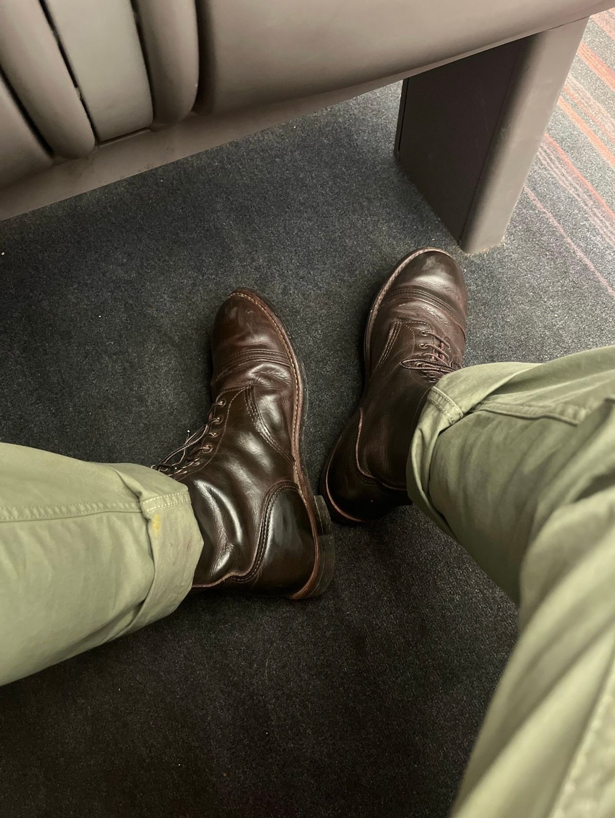Photo by gojira227 on April 13, 2024 of the Red Wing Iron Ranger in S.B. Foot Charcoal Rough and Tough.