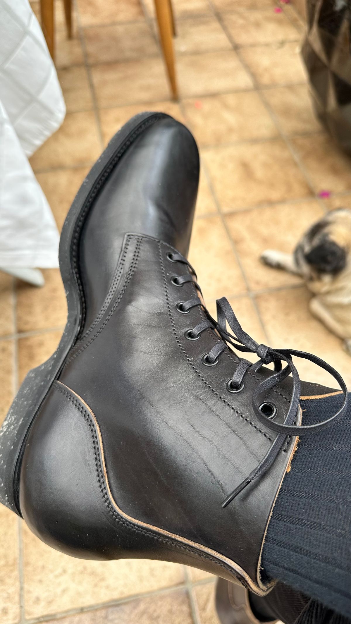 Photo by vpatsikas87 on June 14, 2026 of the Clinch Yeager Boots in Black-Overdyed Horsebutt.