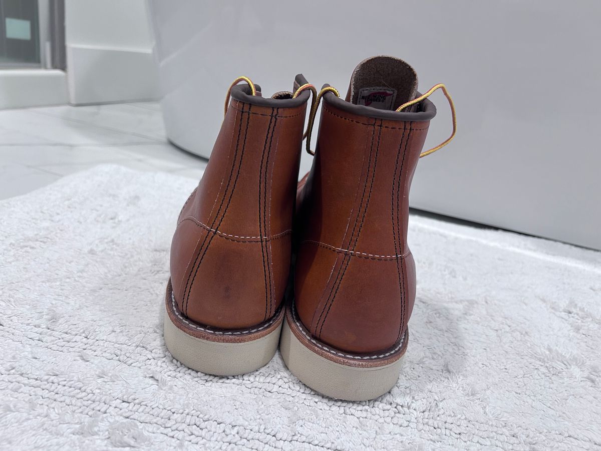 Photo by ShoesforStress on October 5, 2024 of the Red Wing 6-Inch Classic Moc in S.B. Foot Oro-Harness.