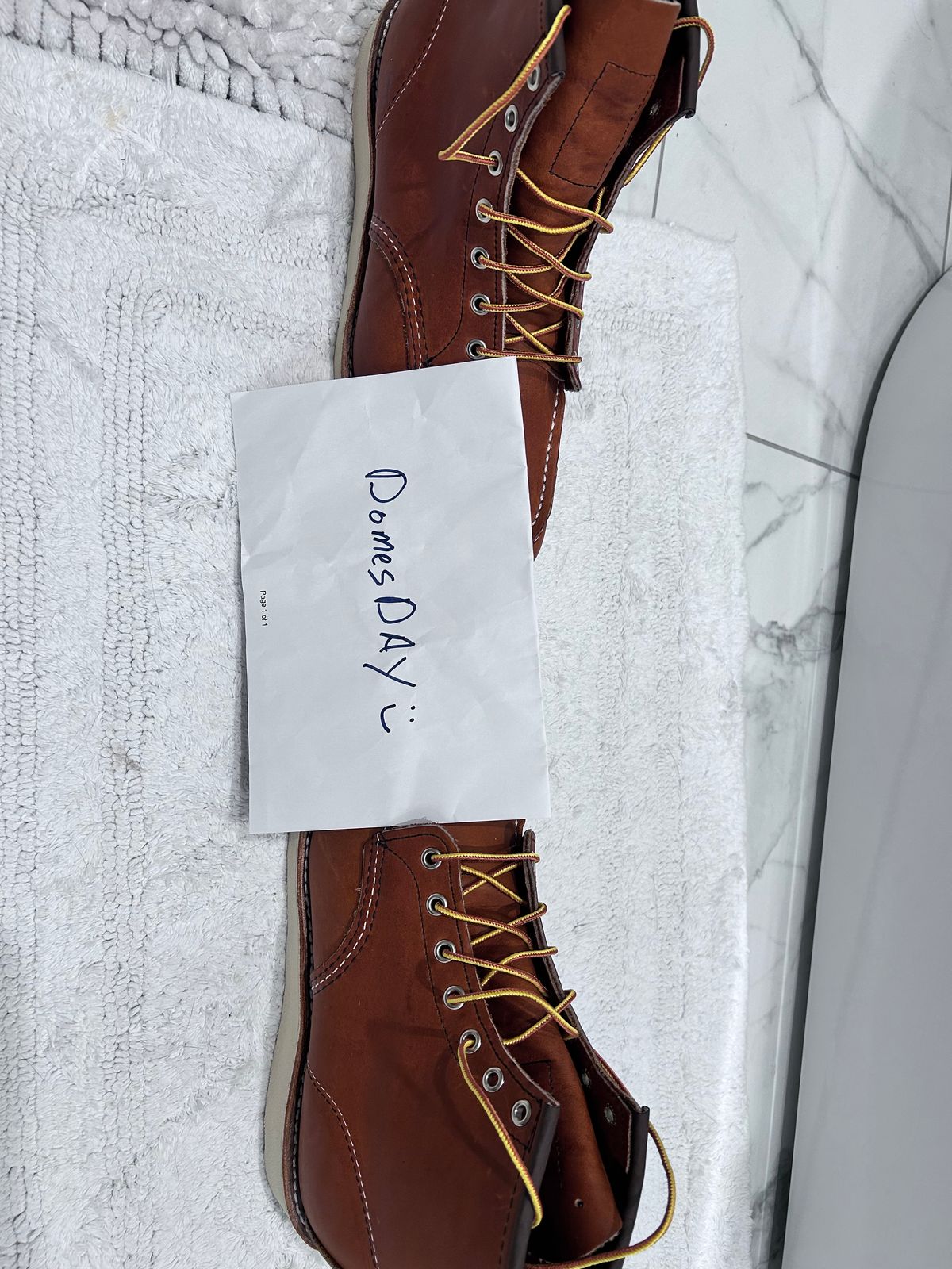 Photo by ShoesforStress on October 5, 2024 of the Red Wing 6-Inch Classic Moc in S.B. Foot Oro-Harness.