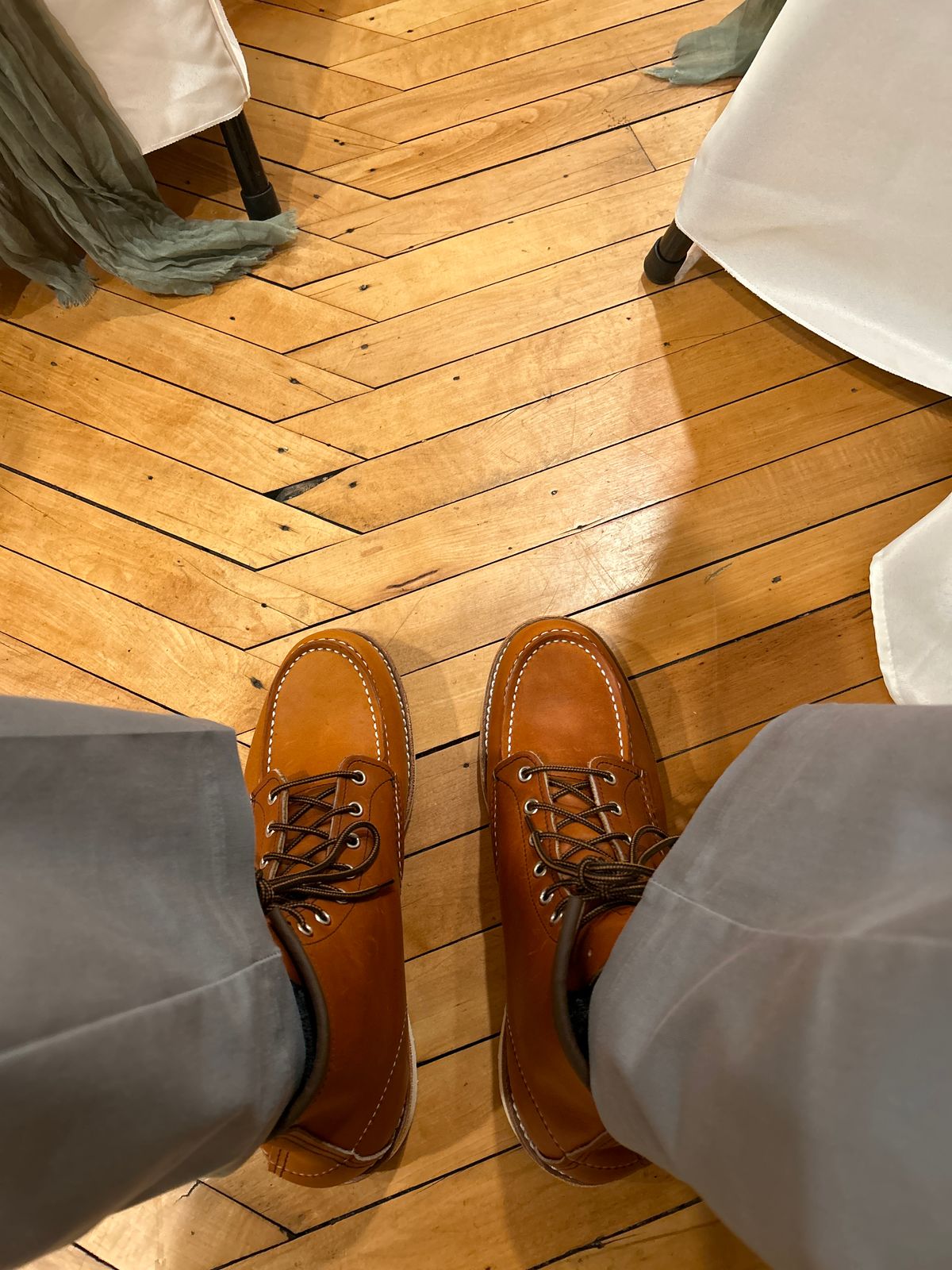 Photo by ShoesforStress on October 13, 2024 of the Red Wing 6-Inch Classic Moc in S.B. Foot Oro-Harness.