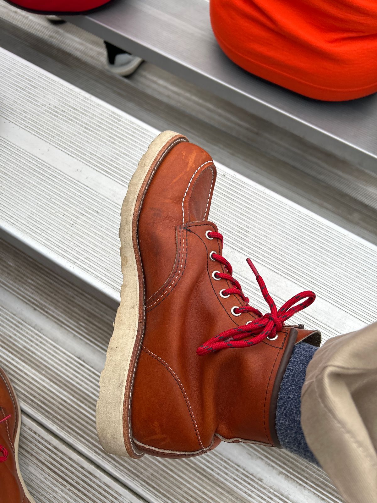 Photo by ShoesforStress on April 17, 2025 of the Red Wing 6-Inch Classic Moc in S.B. Foot Oro-Harness.