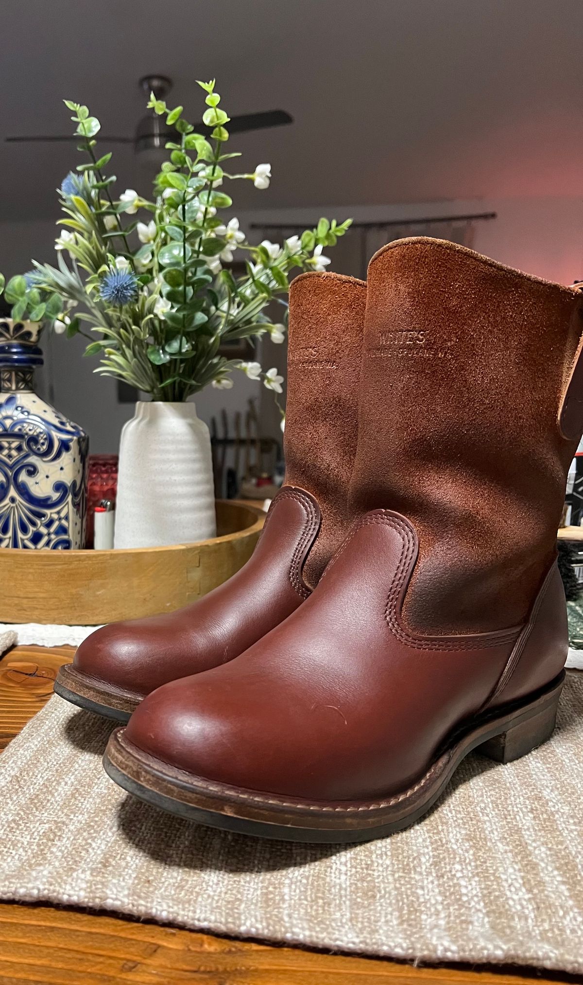 Photo by bootsnfloors on February 11, 2025 of the White's Westbale in Seidel Red Dog Oil Tan & Seidel Red Dog Oil Tan Roughout.