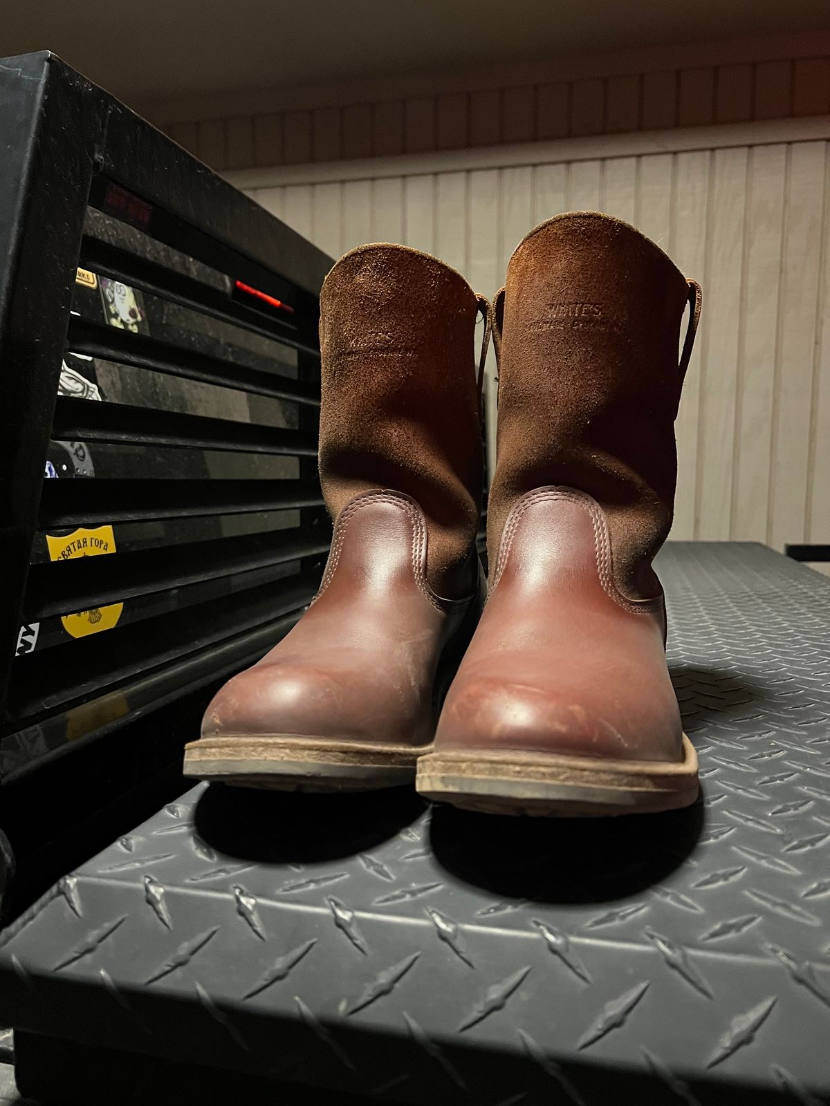 Photo by bootsnfloors on April 8, 2025 of the White's Westbale in Seidel Red Dog Oil Tan & Seidel Red Dog Oil Tan Roughout.