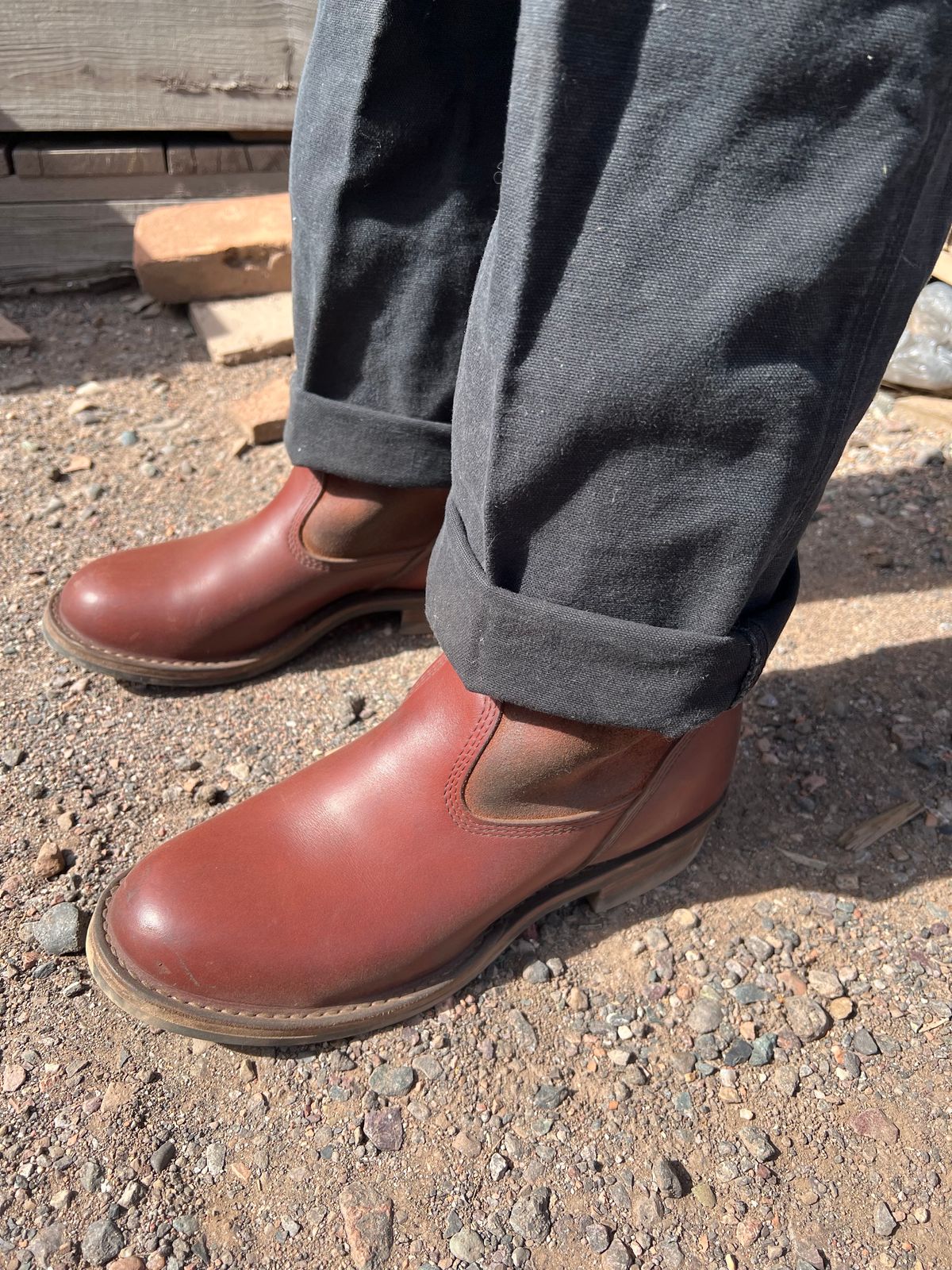 Photo by bootsnfloors on May 12, 2025 of the White's Westbale in Seidel Red Dog Oil Tan & Seidel Red Dog Oil Tan Roughout.