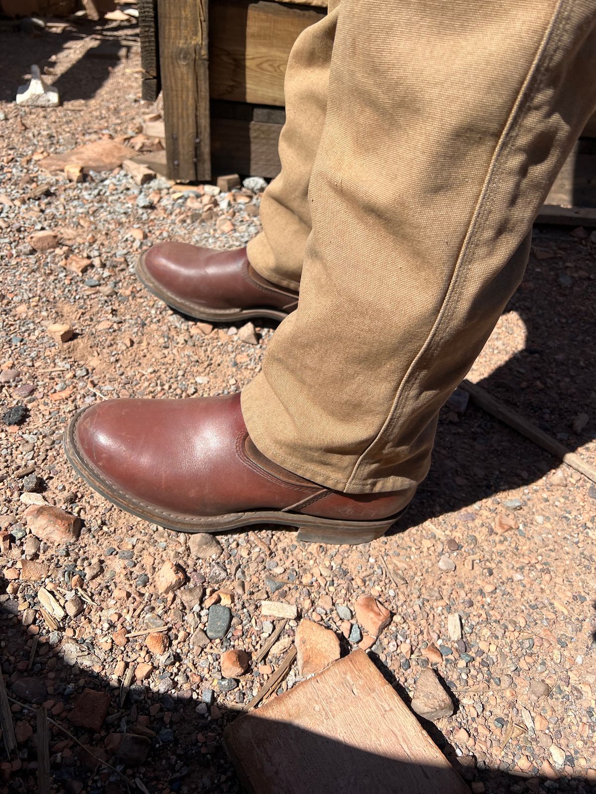 Photo by bootsnfloors on September 9, 2025 of the White's Westbale in Seidel Red Dog Oil Tan & Seidel Red Dog Oil Tan Roughout.