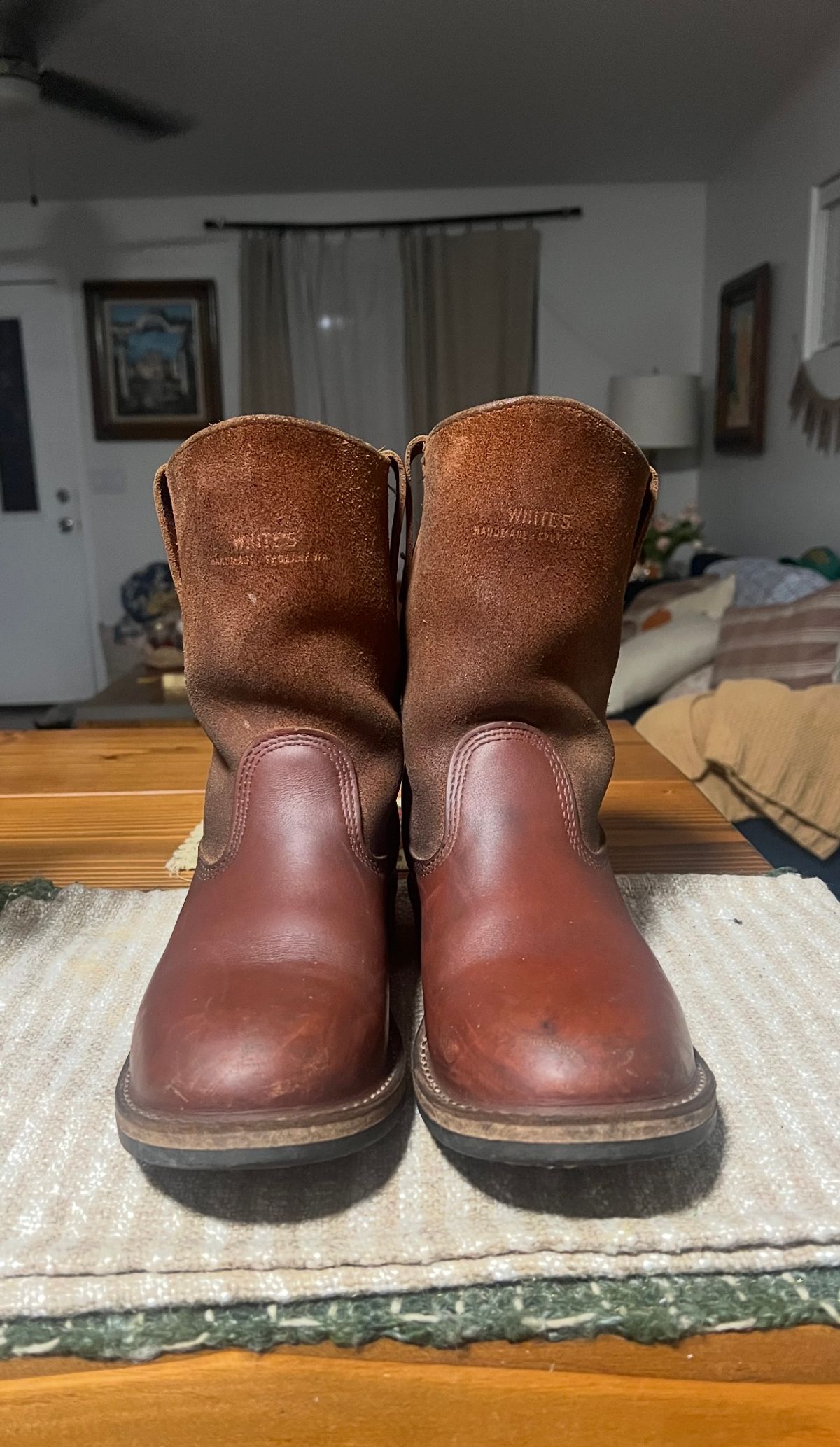 Photo by bootsnfloors on October 21, 2025 of the White's Westbale in Seidel Red Dog Oil Tan & Seidel Red Dog Oil Tan Roughout.