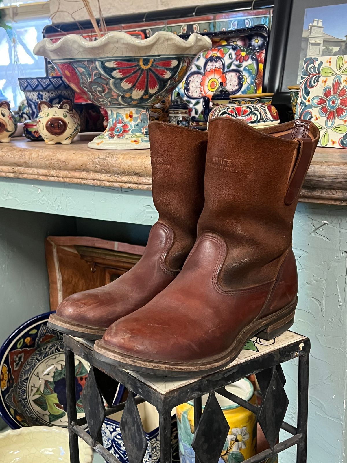 Photo by bootsnfloors on October 30, 2025 of the White's Westbale in Seidel Red Dog Oil Tan & Seidel Red Dog Oil Tan Roughout.