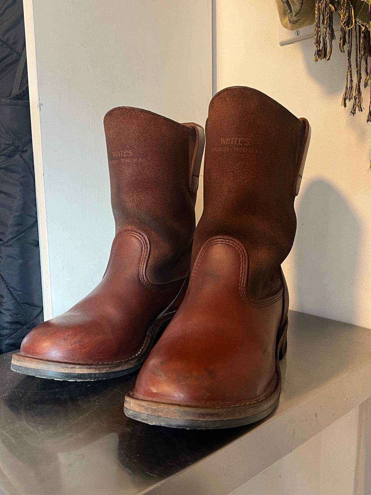 Photo by bootsnfloors on January 3, 2026 of the White's Westbale in Seidel Red Dog Oil Tan & Seidel Red Dog Oil Tan Roughout.