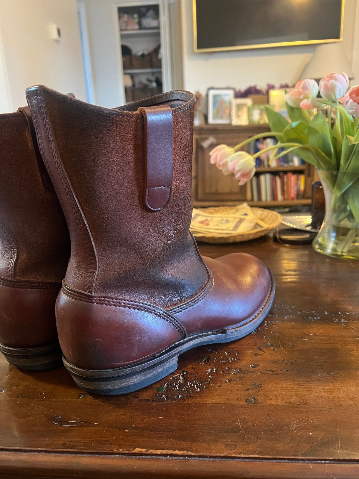 Photo by bootsnfloors on April 9, 2026 of the White's Westbale in Seidel Red Dog Oil Tan & Seidel Red Dog Oil Tan Roughout.
