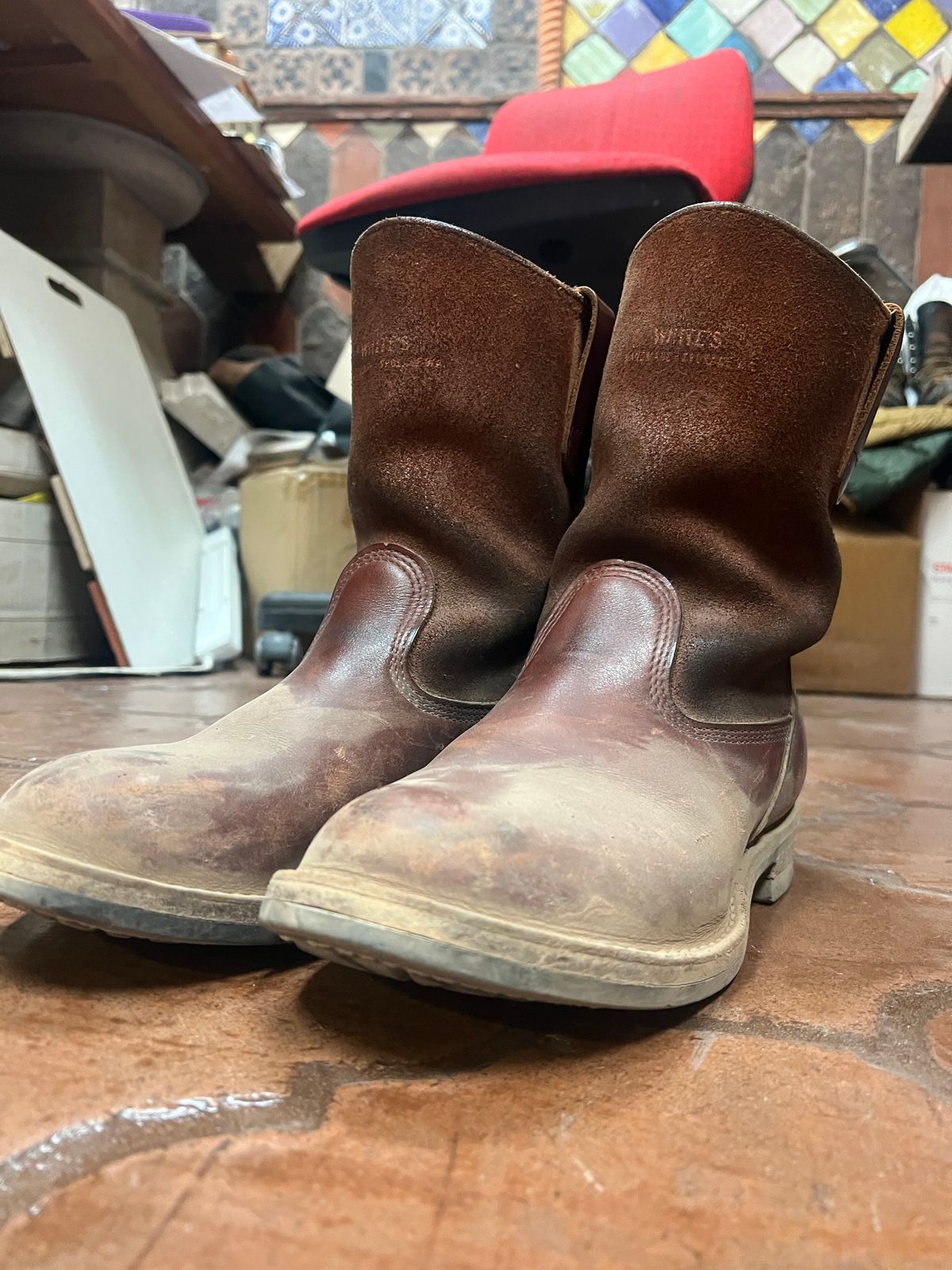 Photo by bootsnfloors on June 17, 2026 of the White's Westbale in Seidel Red Dog Oil Tan & Seidel Red Dog Oil Tan Roughout.