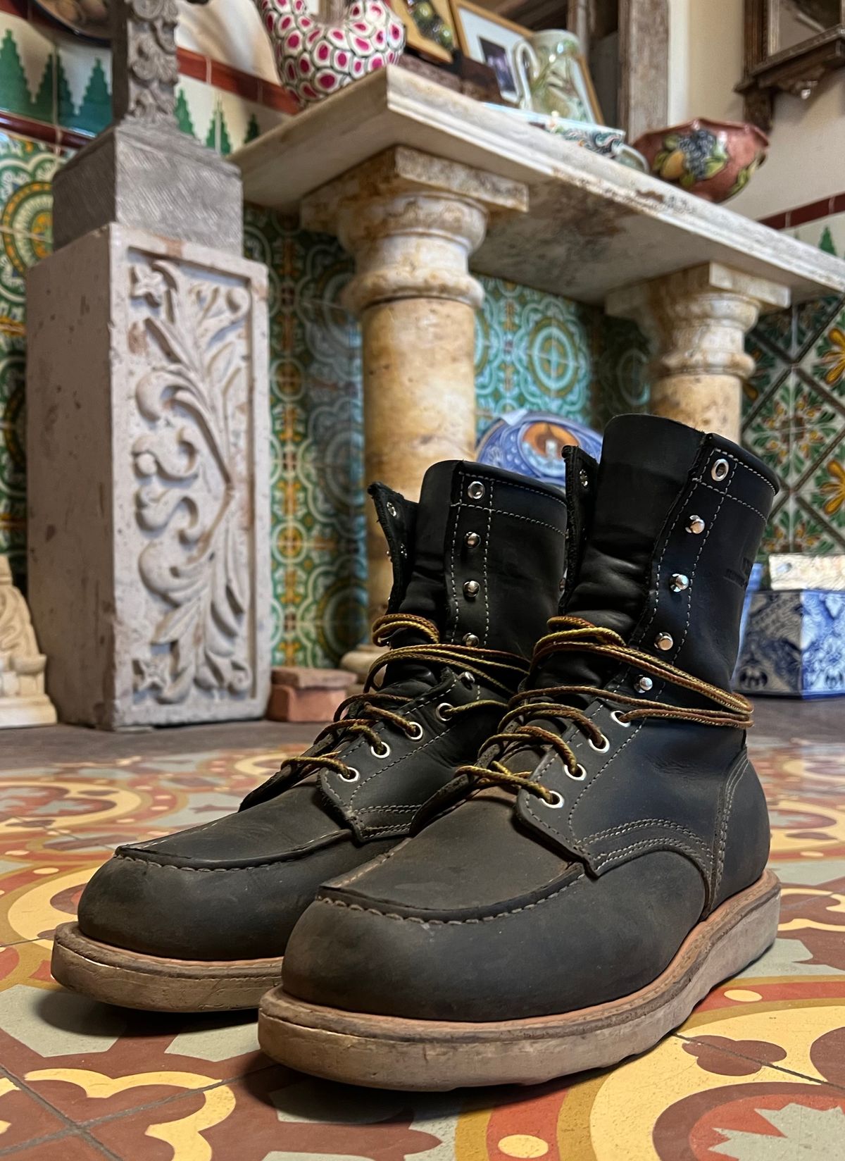 Photo by bootsnfloors on April 16, 2025 of the White's Perry 8" in Seidel Black Oil Tan.