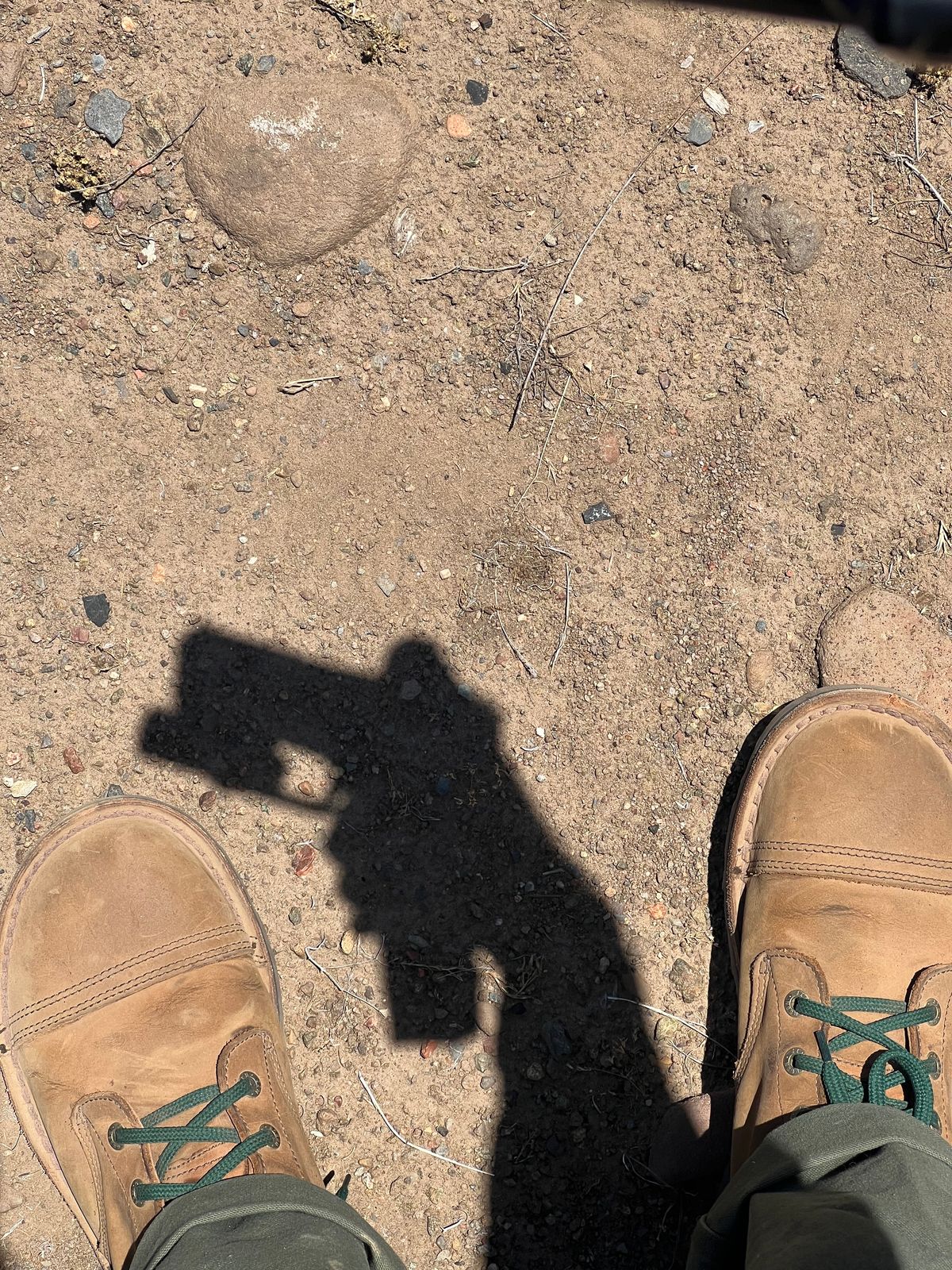 Photo by bootsnfloors on July 10, 2025 of the Jim Green African Trooper Barefoot in Fudge Crazy Horse.