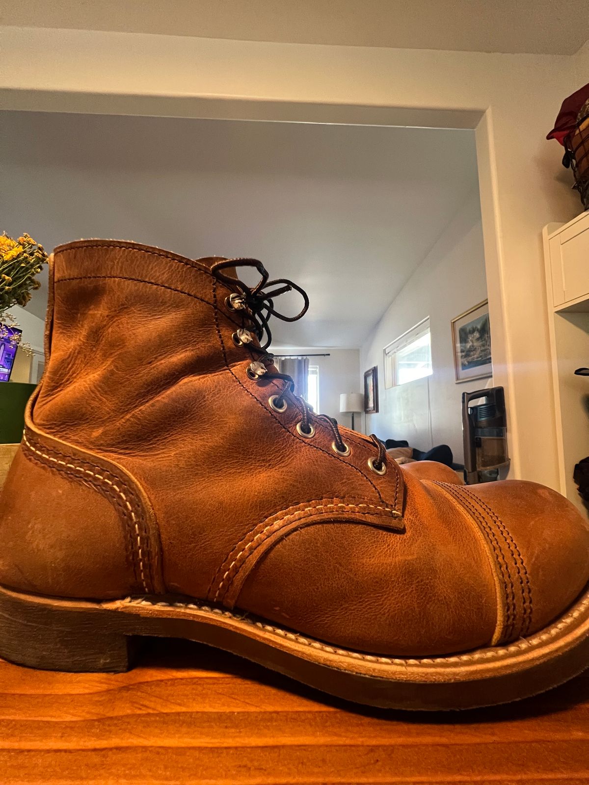 Photo by bootsnfloors on October 26, 2024 of the Red Wing Iron Ranger in S.B. Foot Copper Rough and Tough.