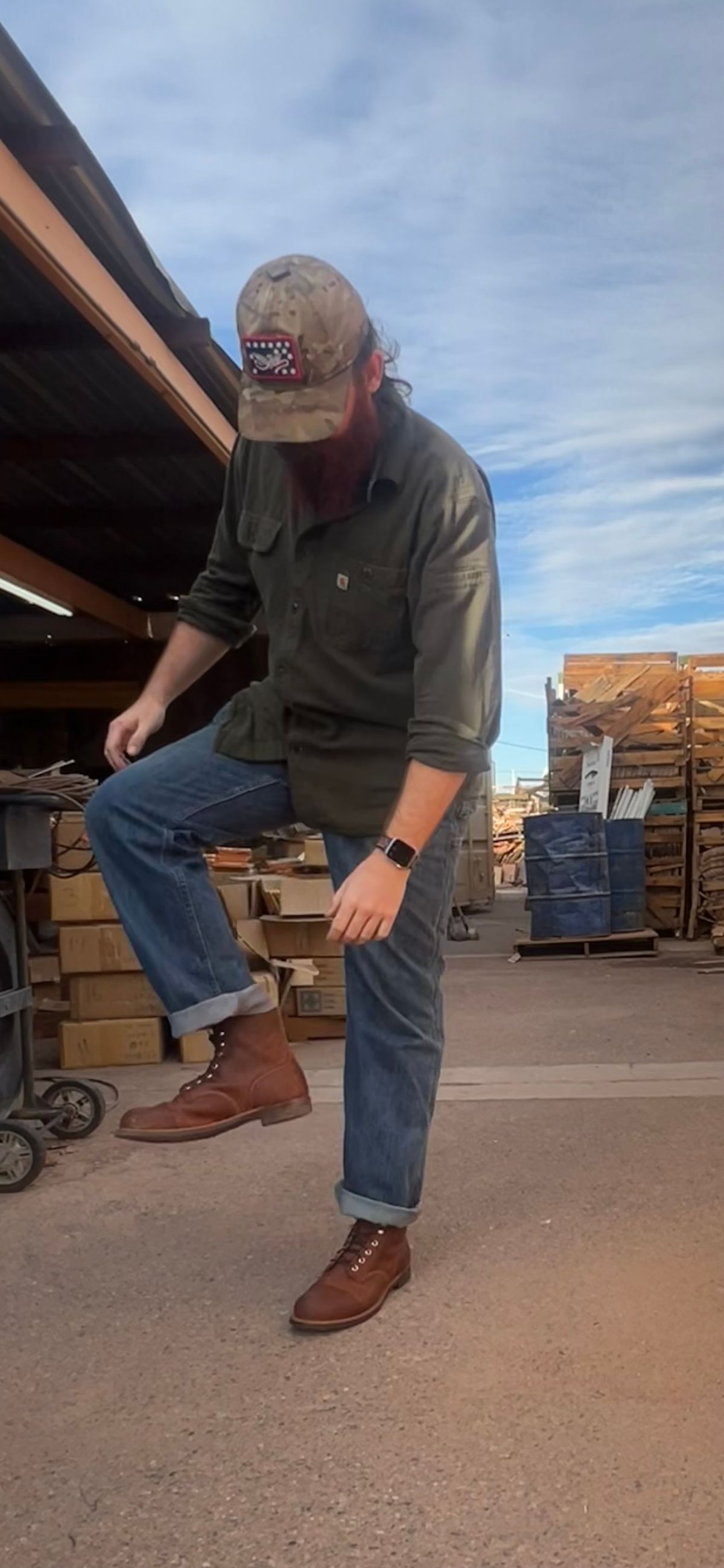 Photo by bootsnfloors on November 6, 2024 of the Red Wing Iron Ranger in S.B. Foot Copper Rough and Tough.