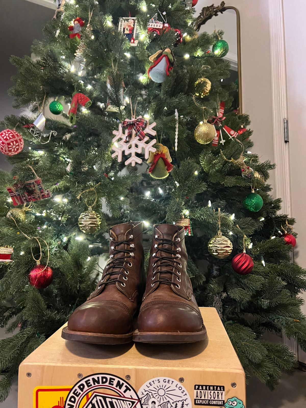 Photo by bootsnfloors on December 3, 2024 of the Red Wing Iron Ranger in S.B. Foot Copper Rough and Tough.