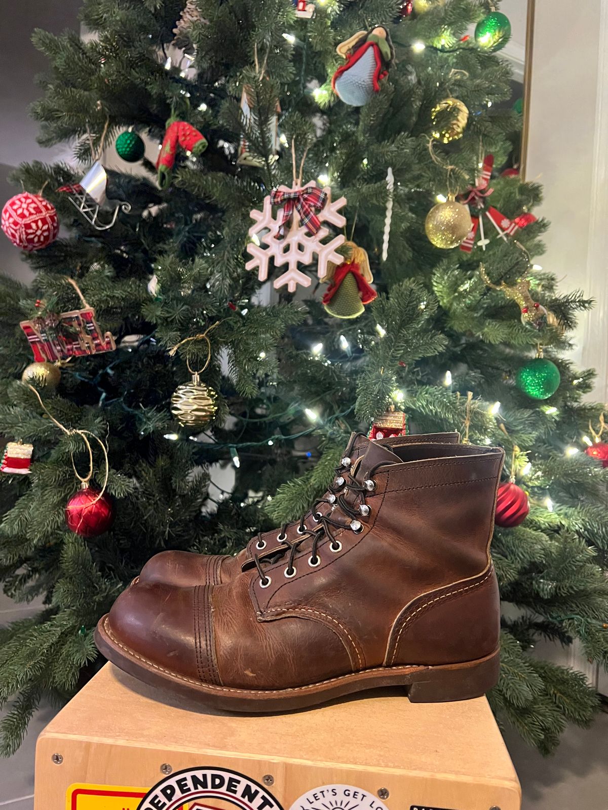 Photo by bootsnfloors on December 3, 2024 of the Red Wing Iron Ranger in S.B. Foot Copper Rough and Tough.