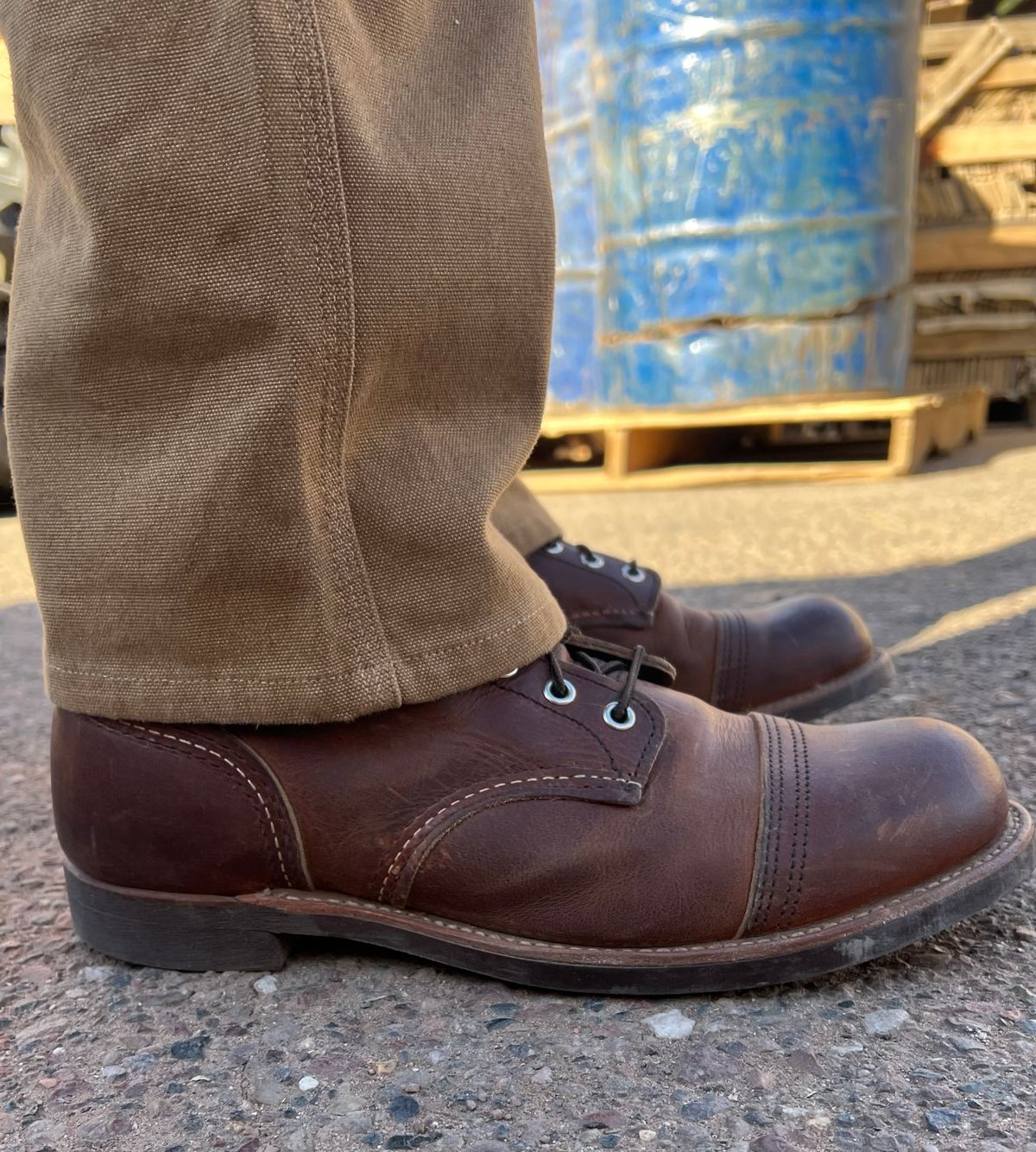 Photo by bootsnfloors on February 5, 2025 of the Red Wing Iron Ranger in S.B. Foot Copper Rough and Tough.