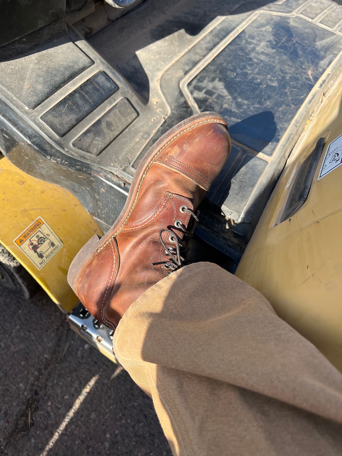 Photo by bootsnfloors on April 17, 2025 of the Red Wing Iron Ranger in S.B. Foot Copper Rough and Tough.