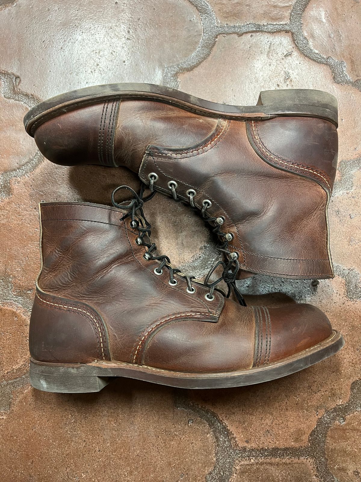 Photo by bootsnfloors on May 15, 2025 of the Red Wing Iron Ranger in S.B. Foot Copper Rough and Tough.
