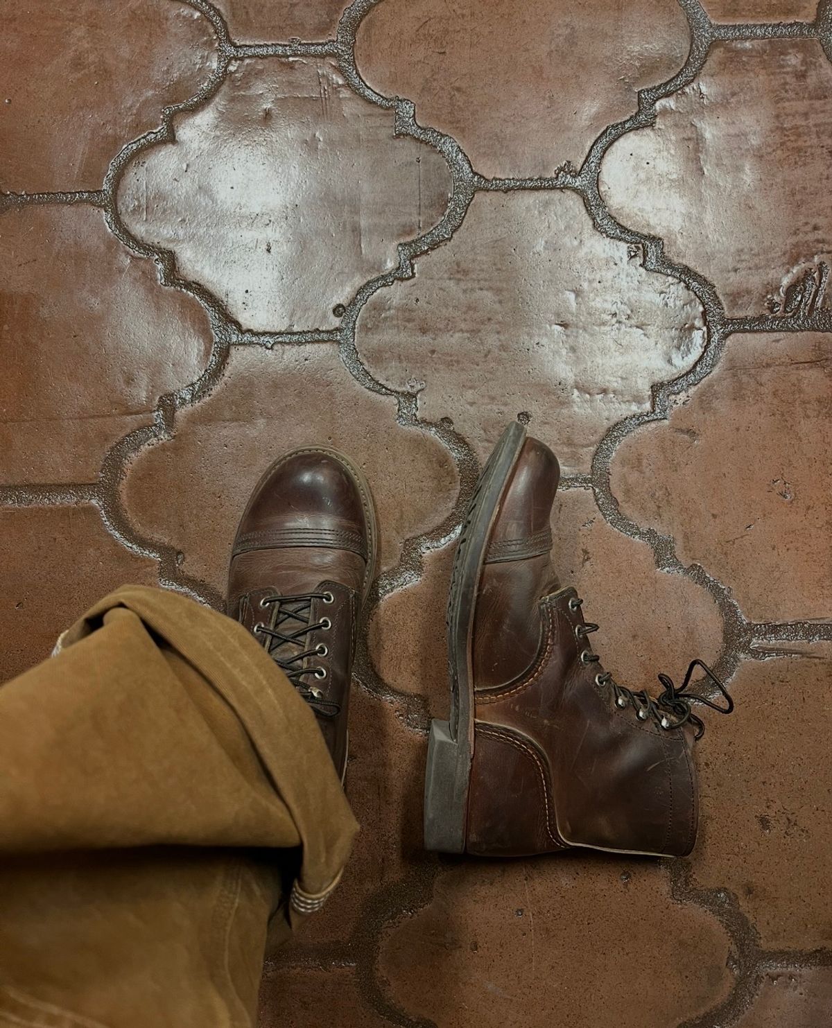 Photo by bootsnfloors on June 18, 2026 of the Red Wing Iron Ranger in S.B. Foot Copper Rough and Tough.