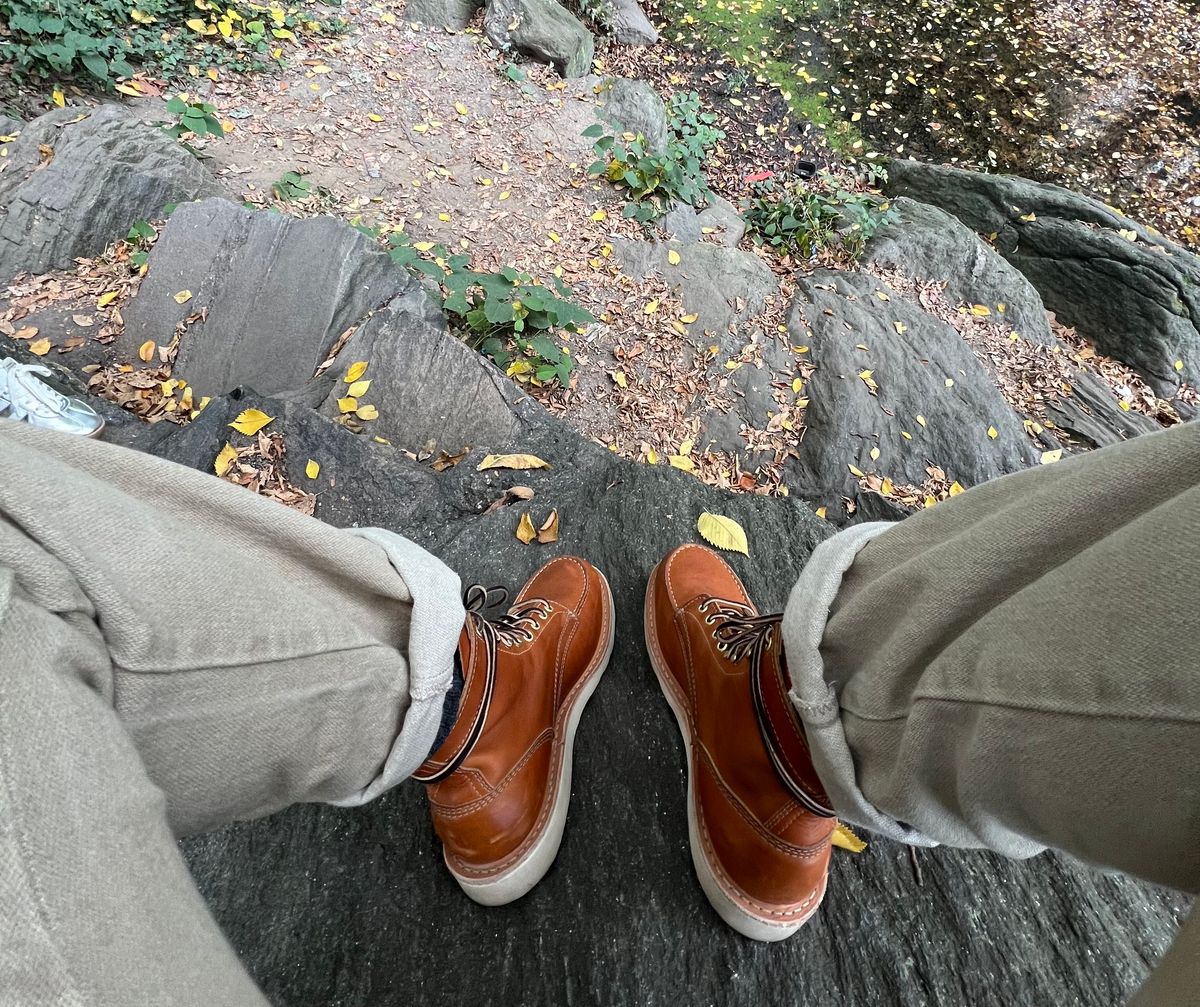 Photo by bootsnfloors on October 31, 2024 of the White's Perry 6" Select in Seidel Tobacco Stampede.
