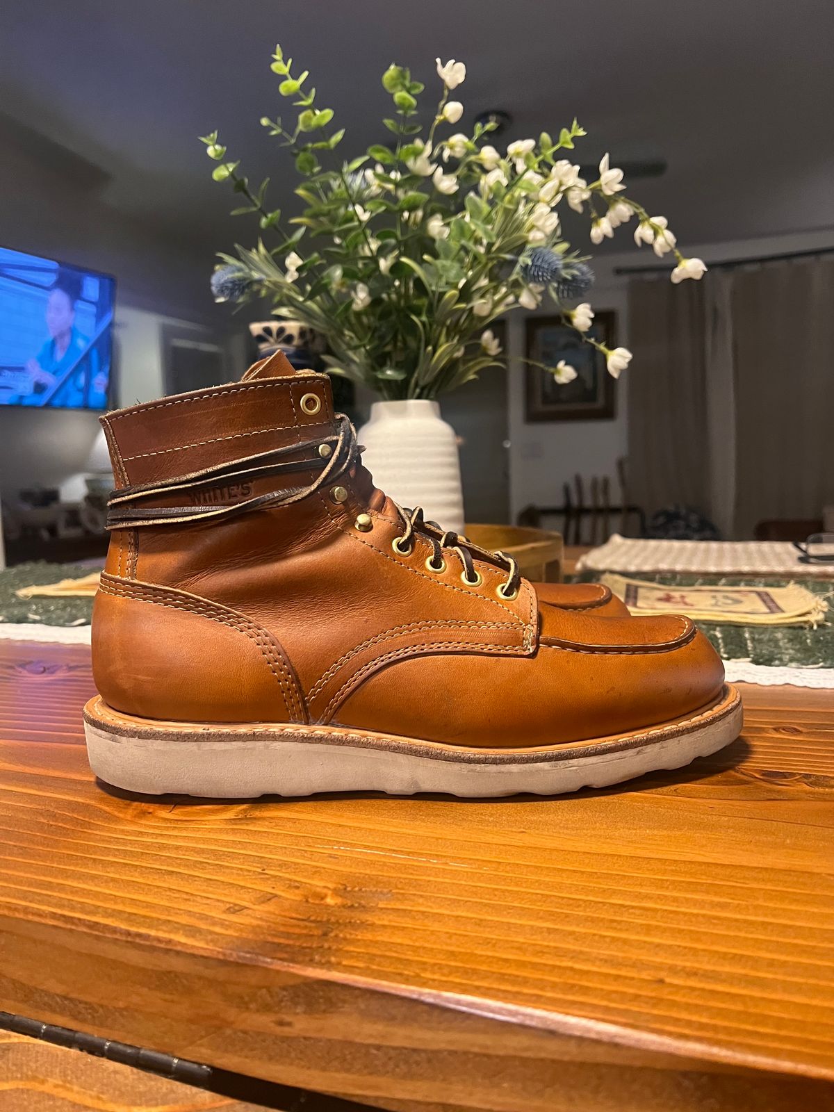 Photo by bootsnfloors on January 6, 2025 of the White's Perry 6" Select in Seidel Tobacco Stampede.