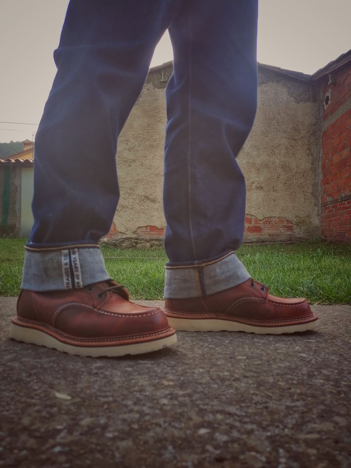 Photo by AmbBarba on June 20, 2025 of the Red Wing 1907 Classic Moc Toe Cooper Rough Tough Leather in Brown Oiled.