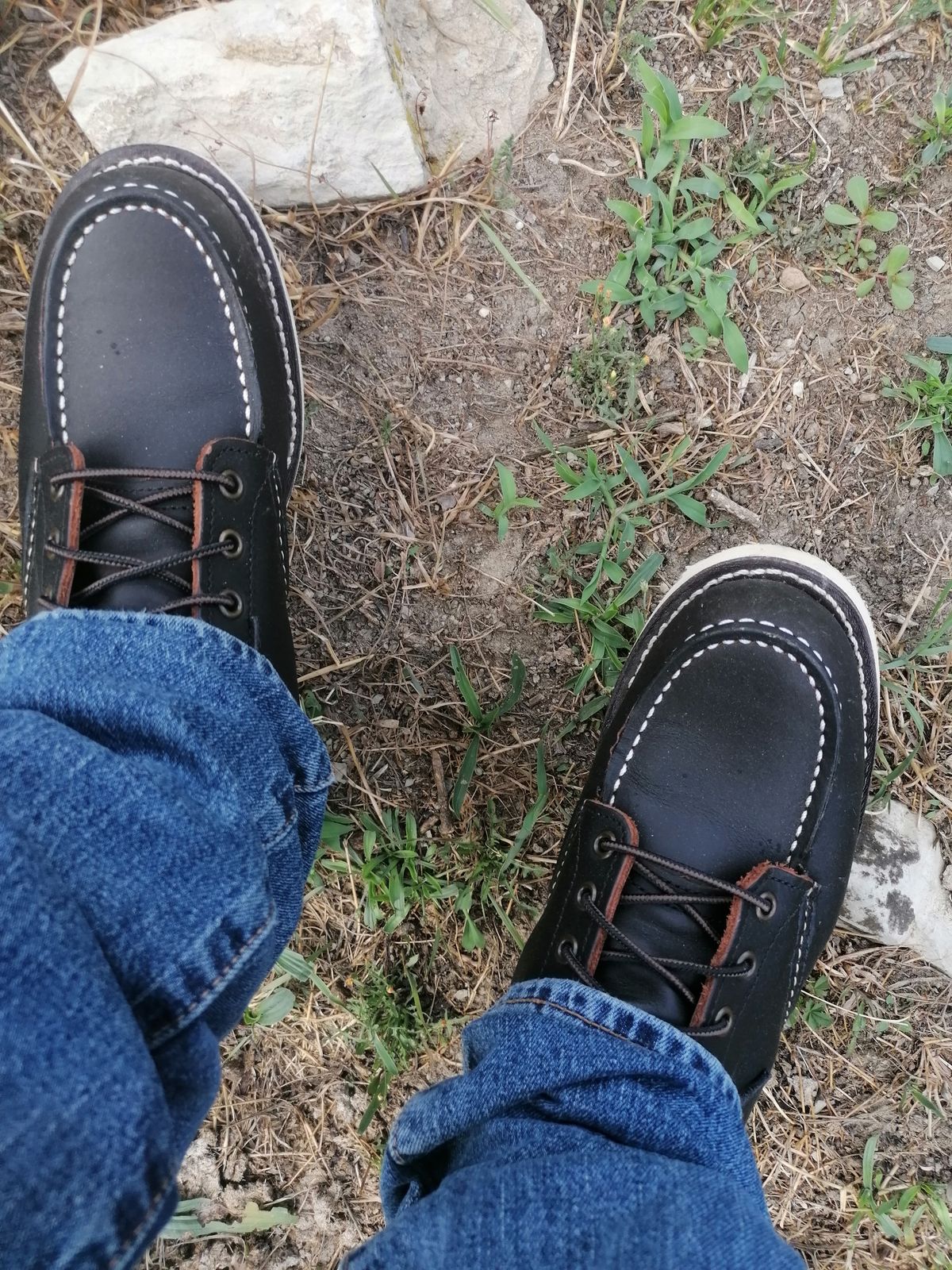 Photo by AmbBarba on July 8, 2025 of the Red Wing 8849 Moc Toe Black Prairie in Leather Black.