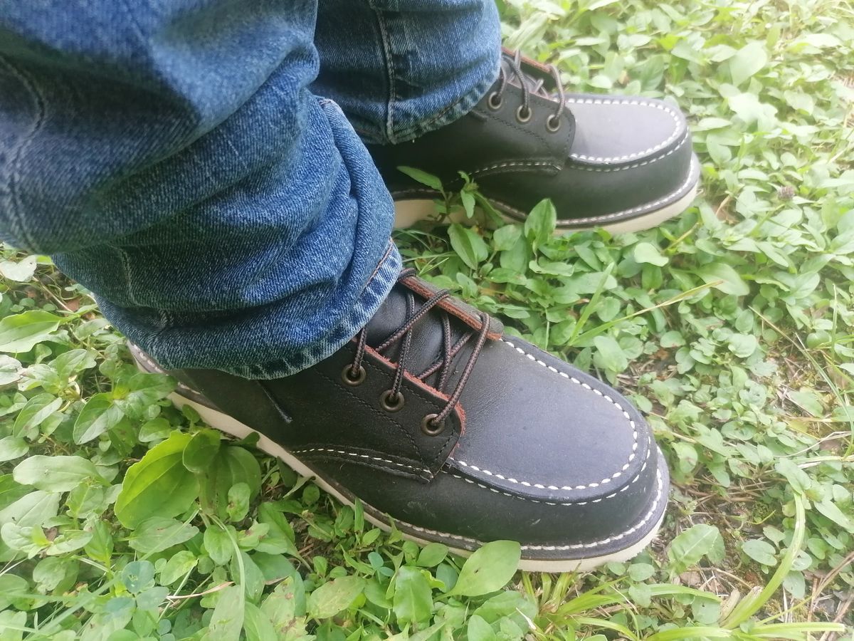 Photo by AmbBarba on July 8, 2025 of the Red Wing 8849 Moc Toe Black Prairie in Leather Black.
