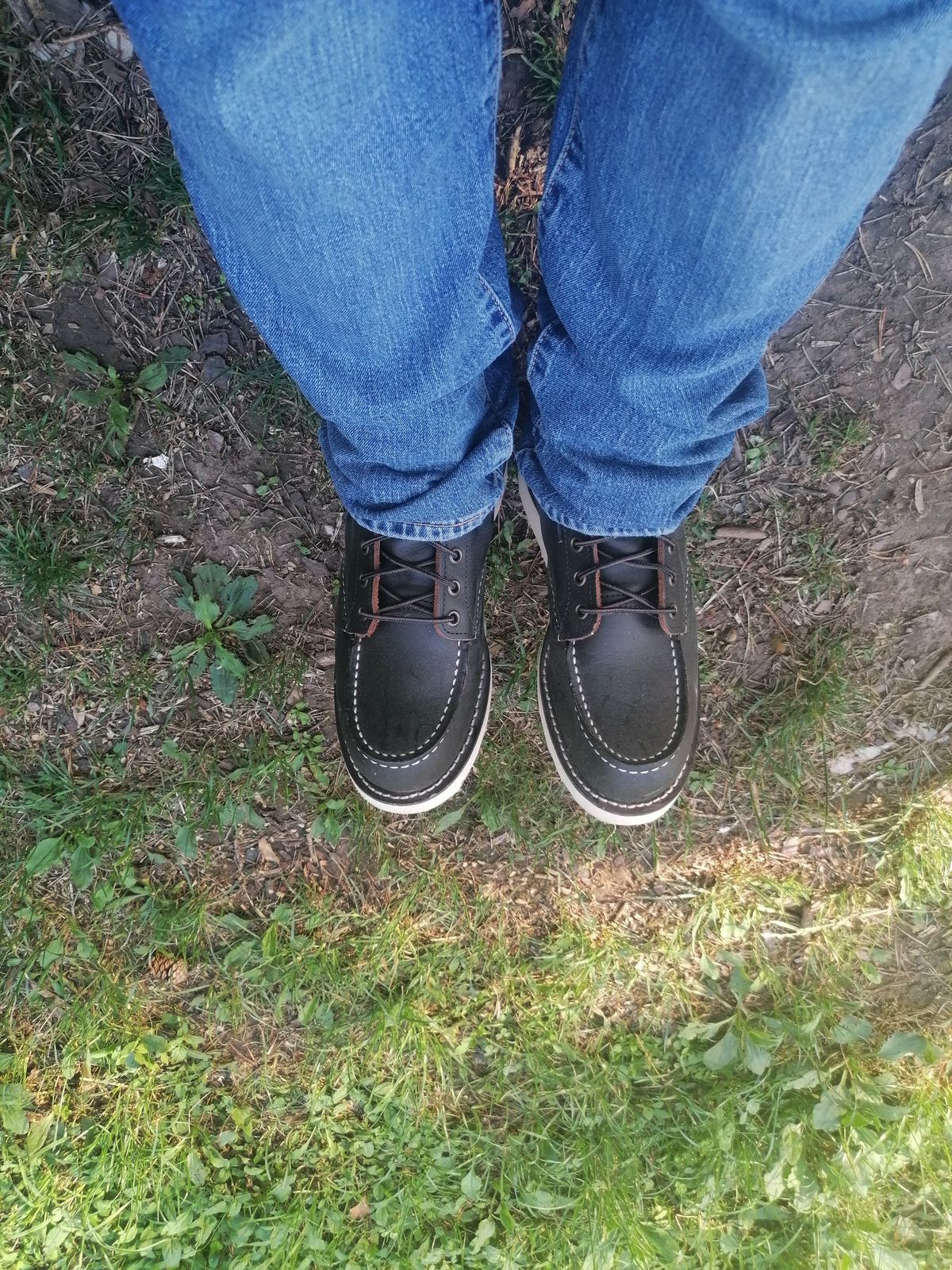 Photo by AmbBarba on July 8, 2025 of the Red Wing 8849 Moc Toe Black Prairie in Leather Black.