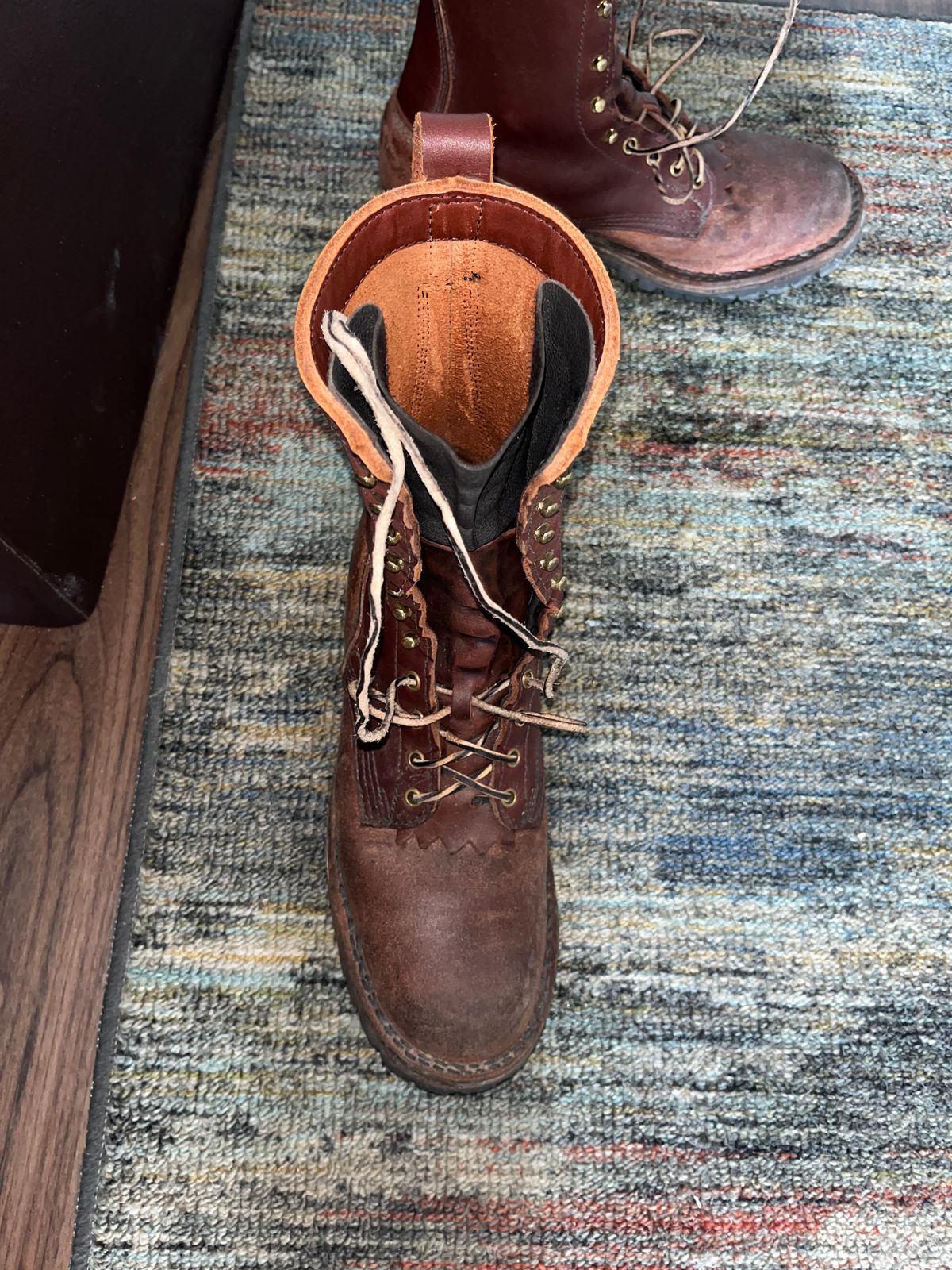 Photo by potatopotato on January 17, 2026 of the JK Boots Superduty in Seidel Redwood Oil Tan & Seidel Redwood Oil Tan Roughout.