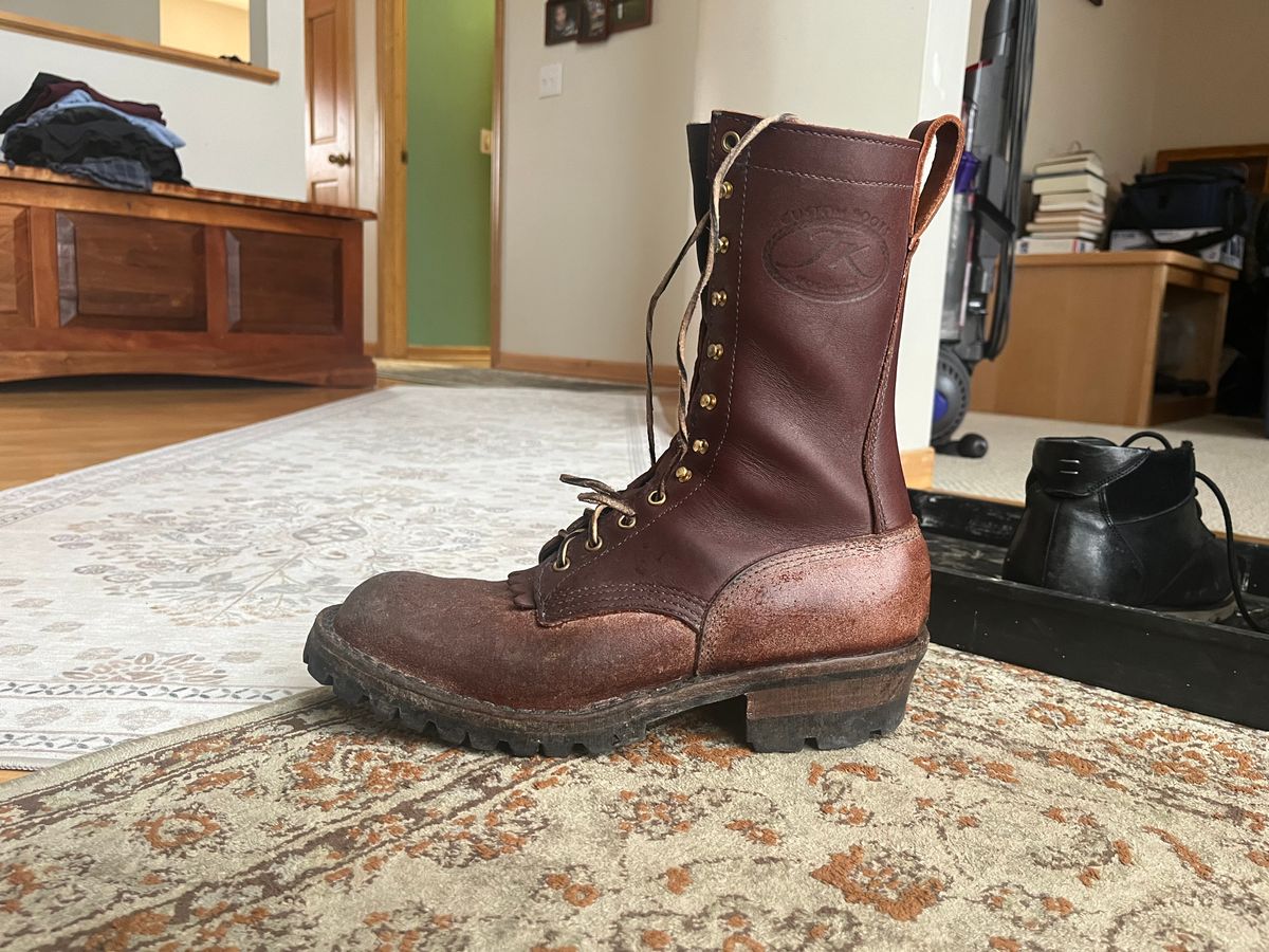 Photo by potatopotato on January 15, 2026 of the JK Boots Superduty in Seidel Redwood Oil Tan & Seidel Redwood Oil Tan Roughout.